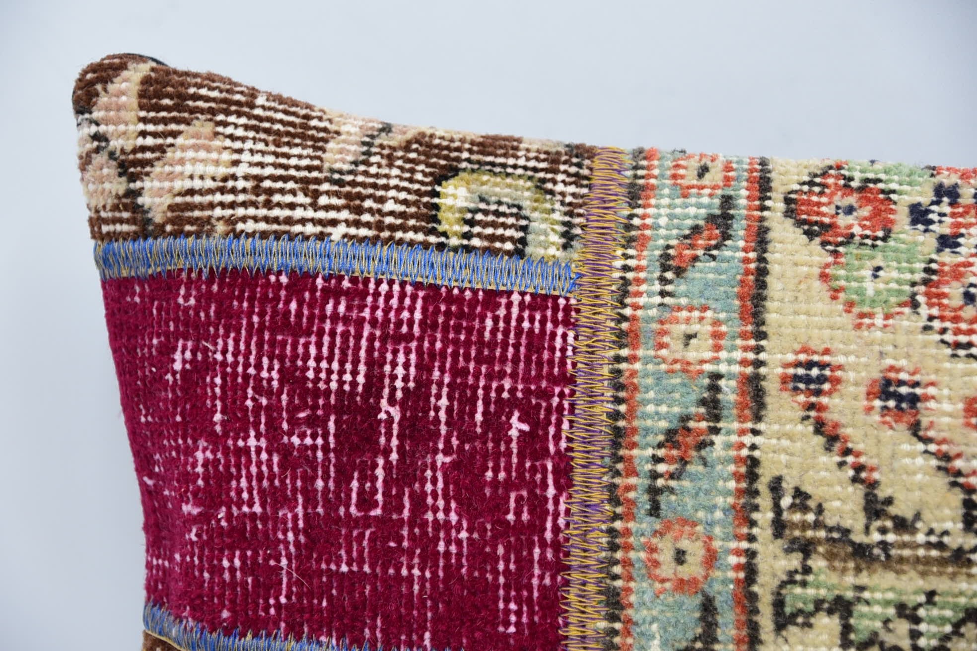Handmade Pillow Cover, 16"x24" Beige Pillow Cover, Vintage Cushion, Turkish Pillow, Interior Designer Pillow, Pillow for Sofa