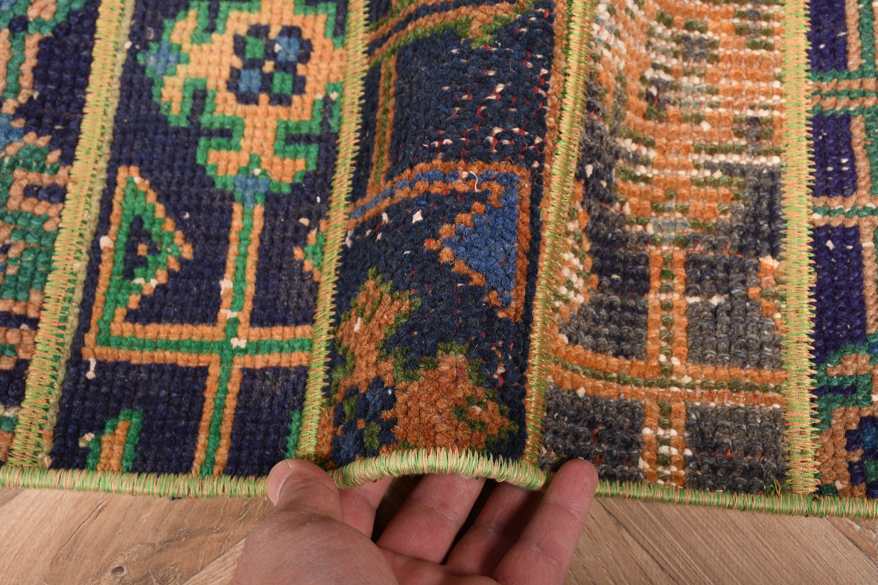 Anatolian Rug, Rugs for Bathroom, Nursery Rugs, Vintage Rug, Wool Rugs, Blue Moroccan Rug, 3x4.9 ft Small Rug, Door Mat Rug, Turkish Rug