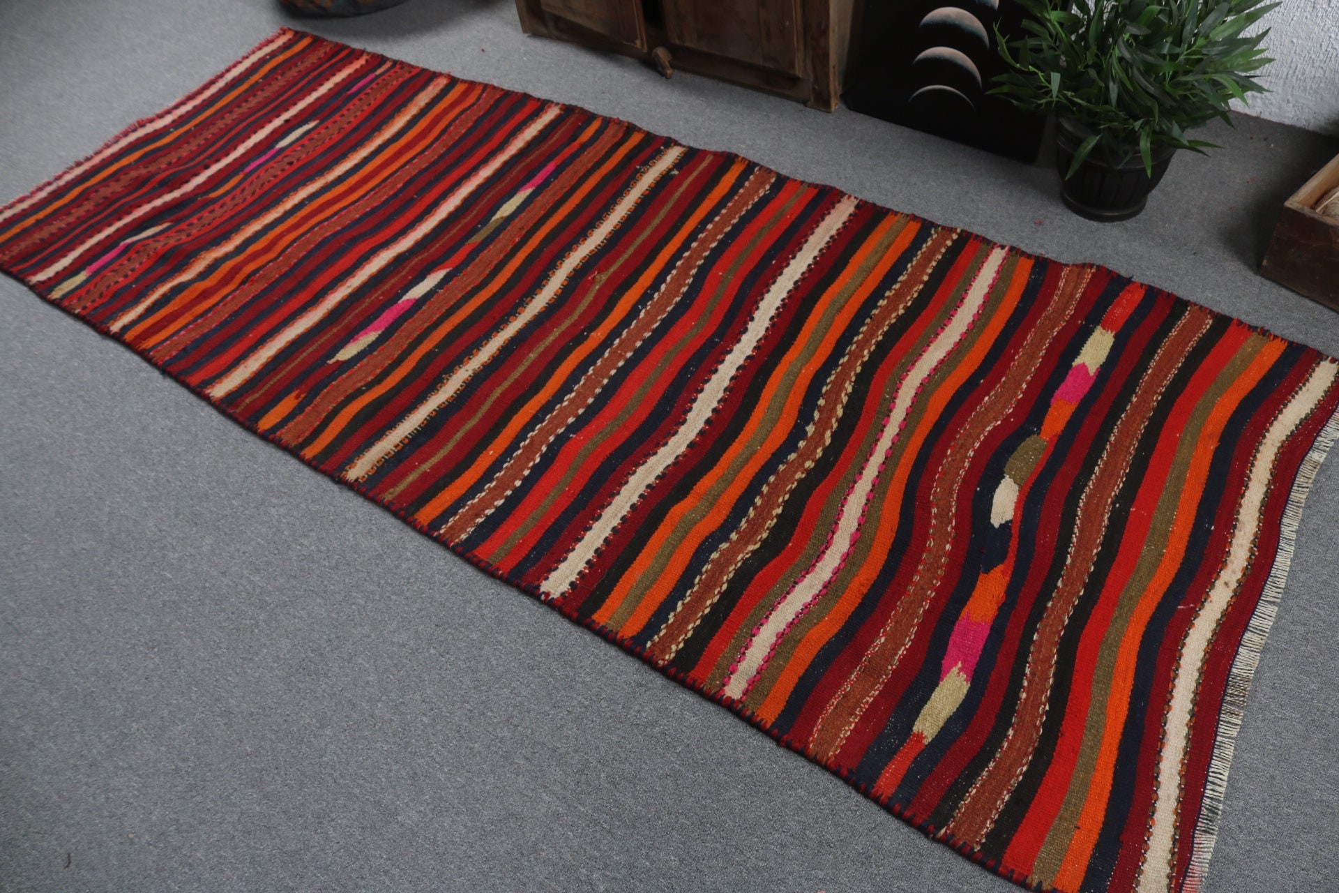 Boho Halı, Vintage Halı, Türk Halısı, Lüks Halı, Beni Ourain Runner Halıları, 3.2x8.5 ft Runner Halısı, Geometrik Halı, Mor Oryantal Halılar