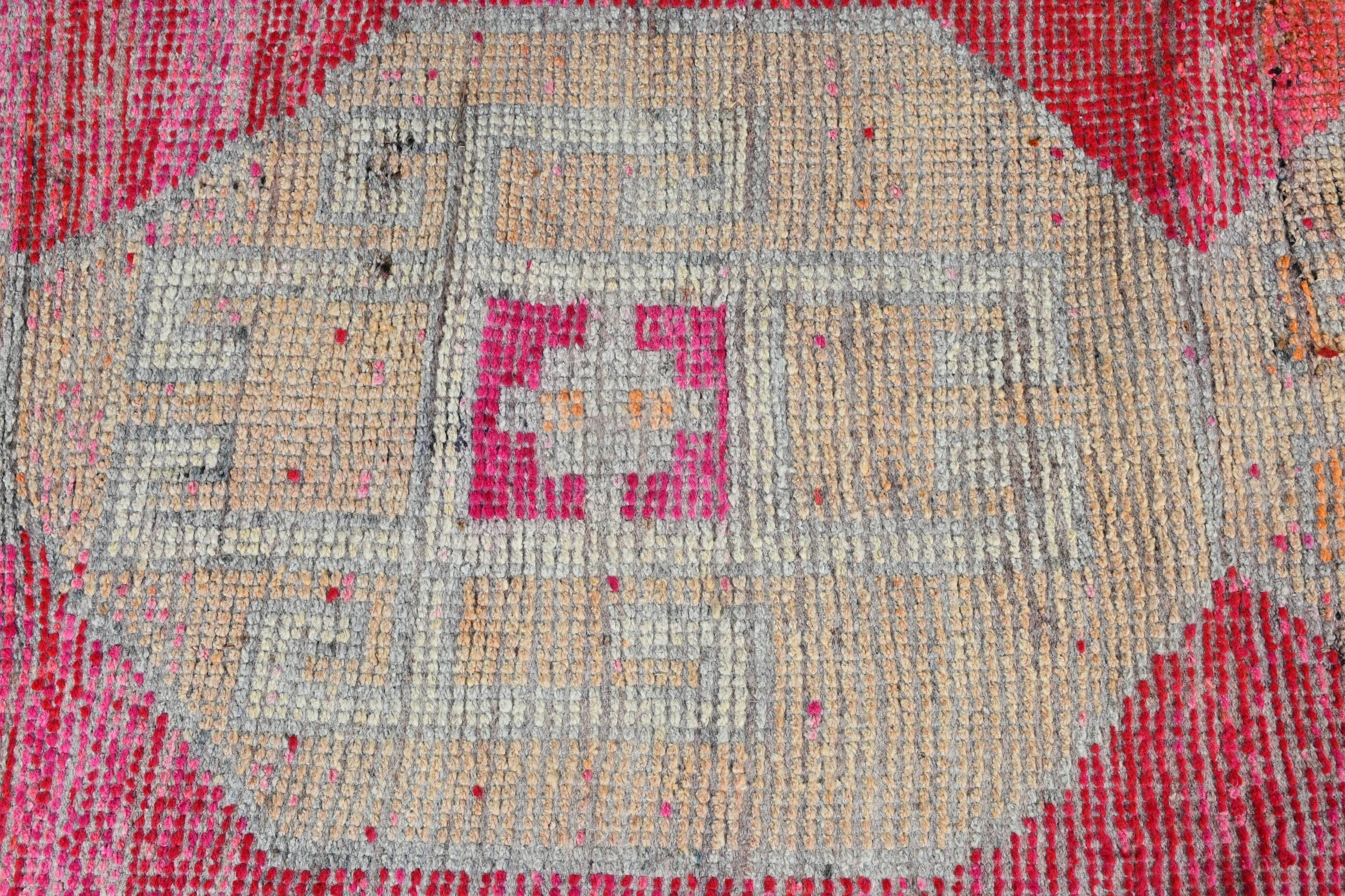 Kitchen Rug, Stair Rug, Antique Rug, 2.7x9.4 ft Runner Rug, Turkish Rugs, Rugs for Stair, Home Decor Rug, Pink Anatolian Rugs, Vintage Rug