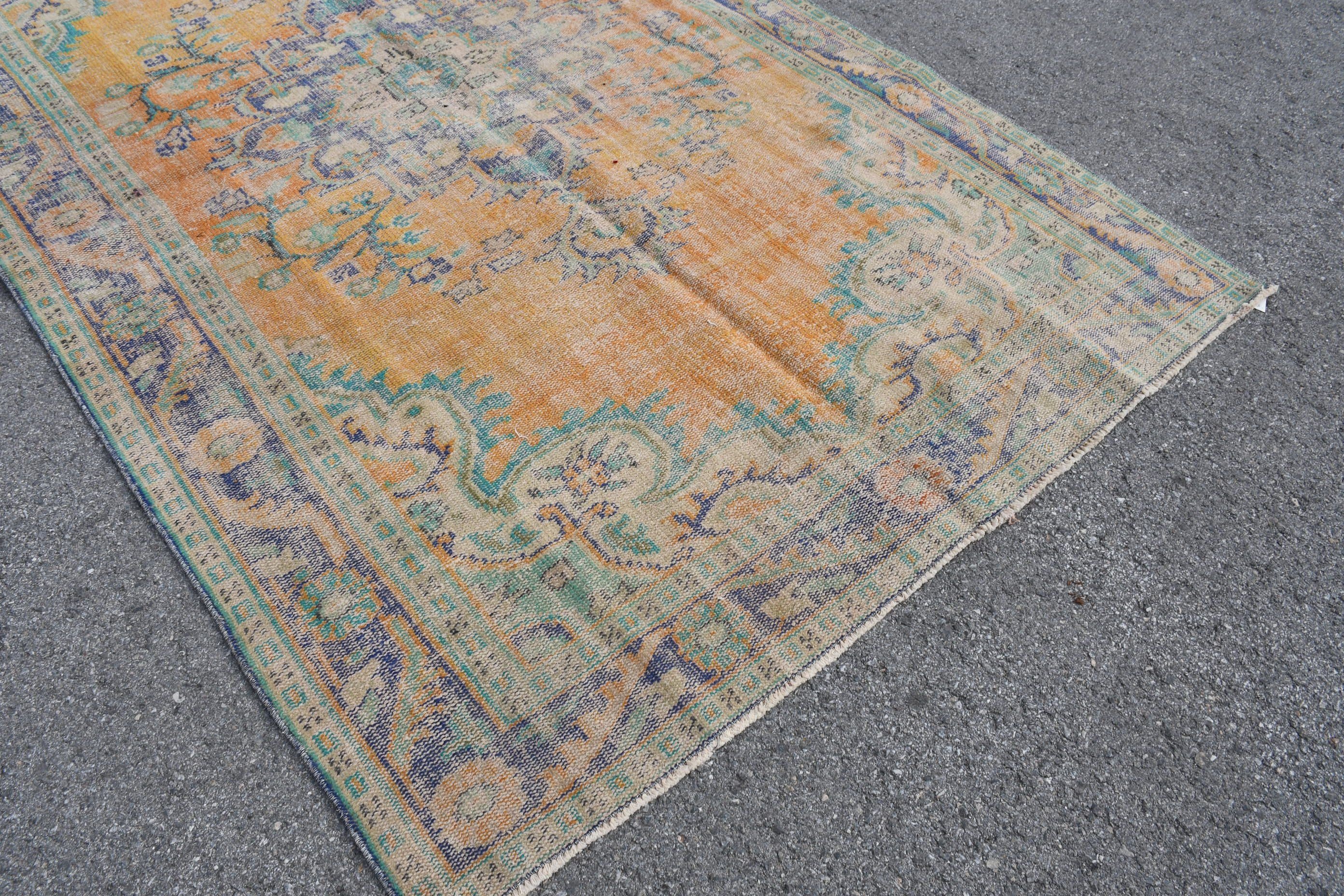 Green Antique Rugs, Living Room Rug, Antique Rug, Old Rug, Bedroom Rug, Turkish Rug, Vintage Rug, 5.9x9.5 ft Large Rugs