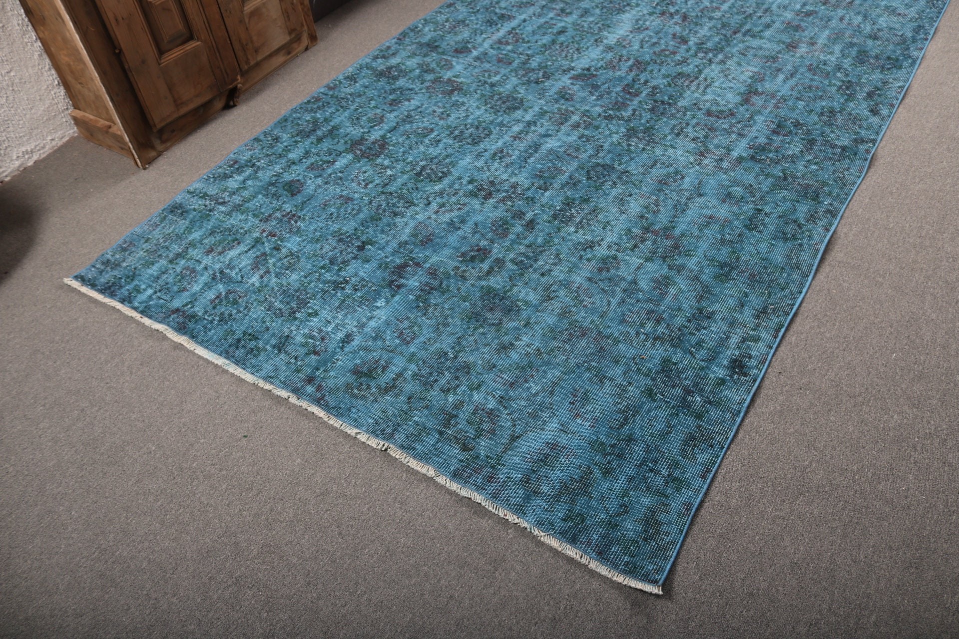 5.4x9.5 ft Large Rug, Vintage Rug, Large Boho Rug, Statement Rugs, Blue Wool Rugs, Large Vintage Rugs, Turkish Rug, Handwoven Rug