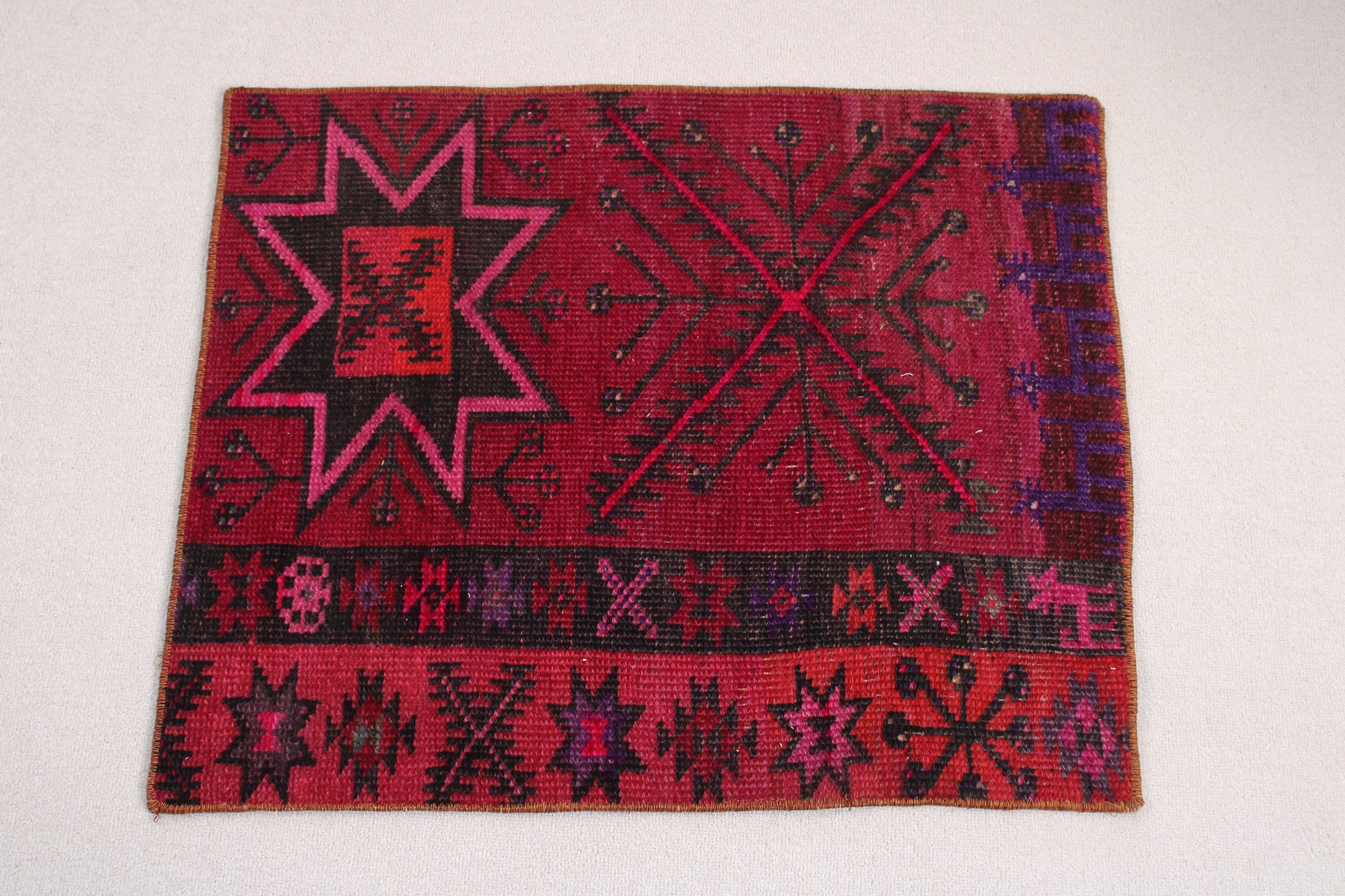 Bath Rugs, 2.1x2.5 ft Small Rug, Turkish Rugs, Ethnic Rugs, Home Decor Rugs, Vintage Rugs, Kitchen Rugs, Purple Geometric Rug, Antique Rugs