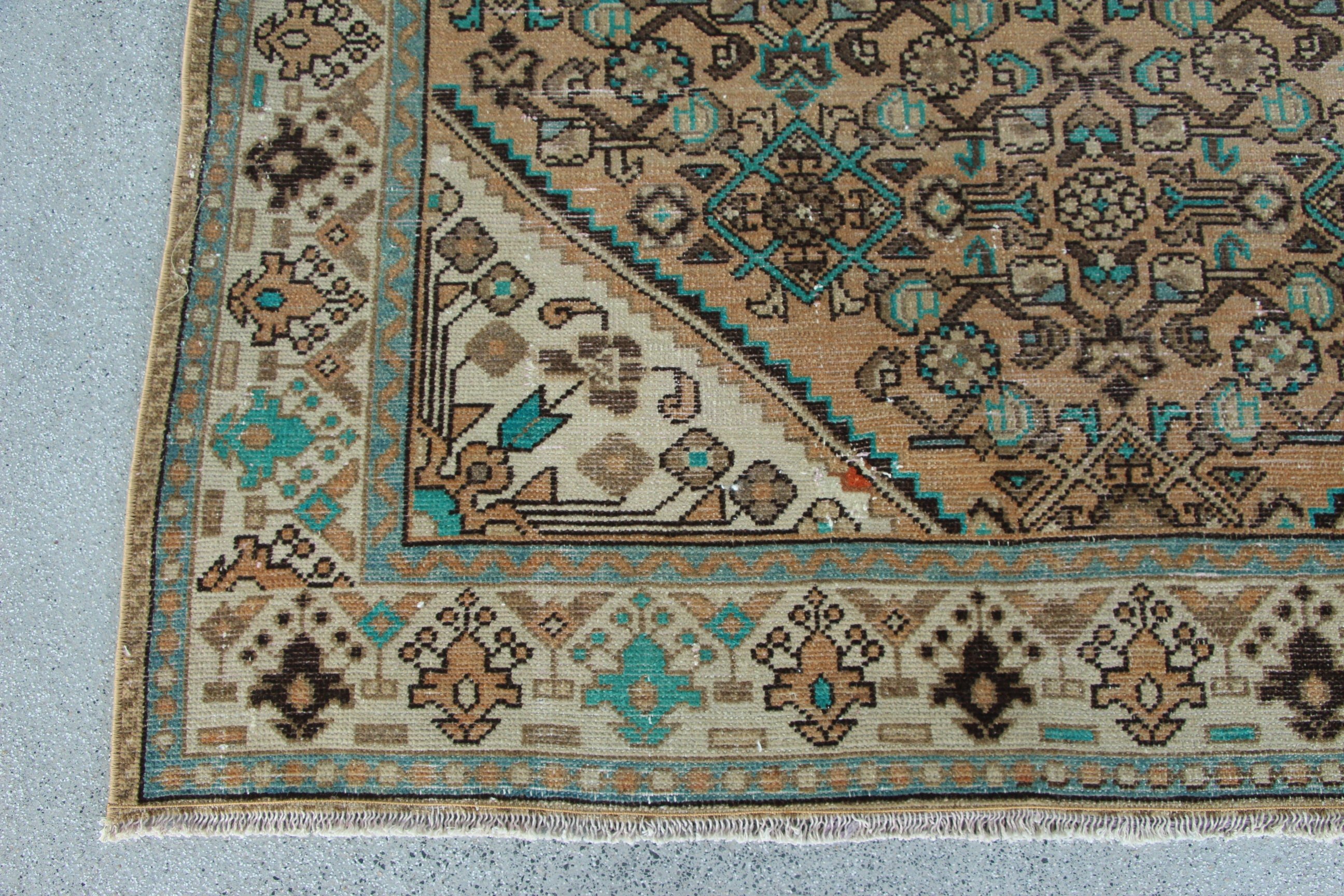 Türk Halıları, Harika Halılar, 5.1x10 ft Büyük Halı, Vintage Halı, Büyük Vintage Halılar, Kahverengi El Dokuma Halılar, Büyük Boho Halılar, Antika Halılar