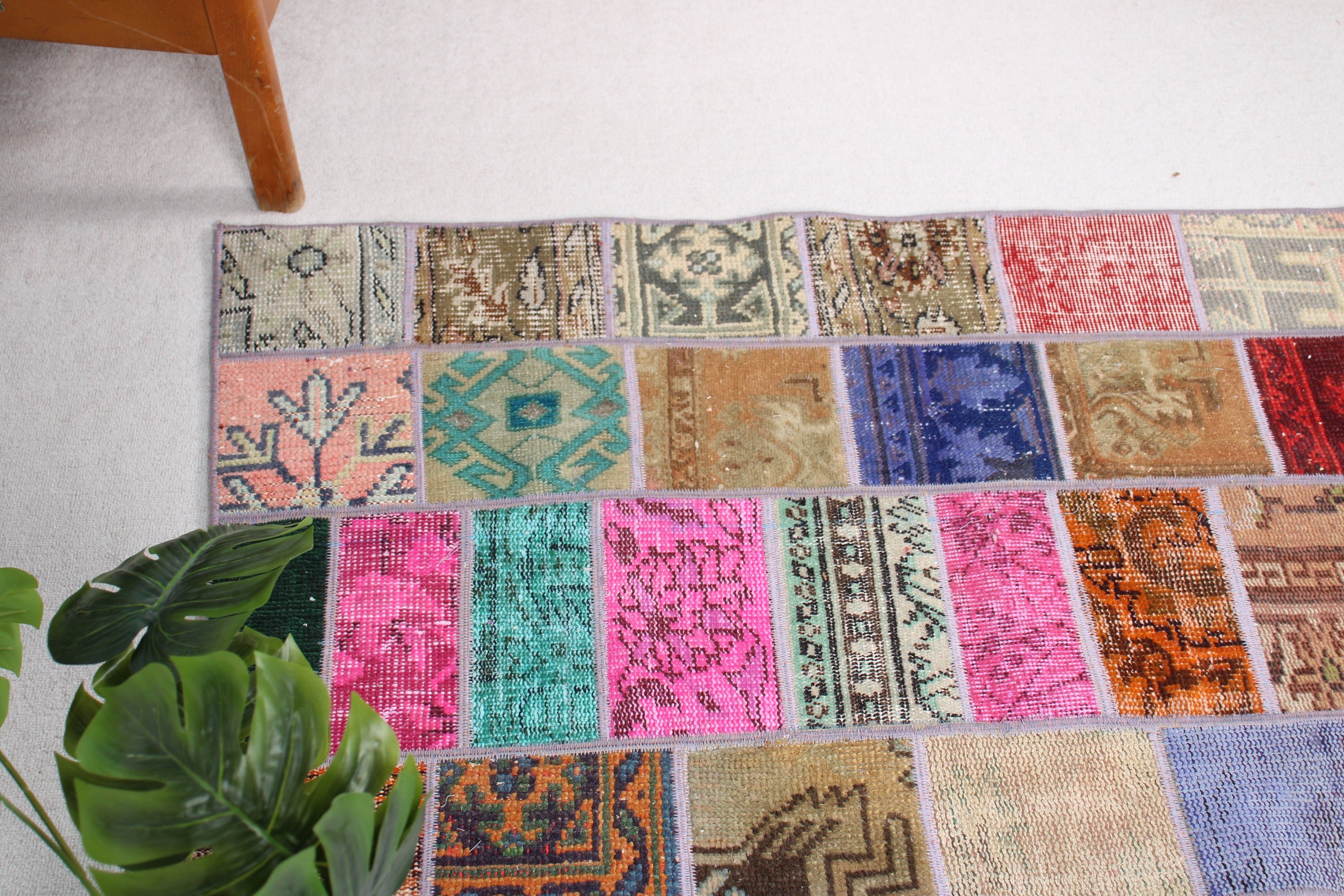 Küçük Vintage Halılar, Vintage Halılar, Oryantal Halılar, Türk Halıları, Oushak Halıları, Pembe El Dokuma Halılar, 2,5x4,5 ft Küçük Halılar, Küçük Alan Halıları