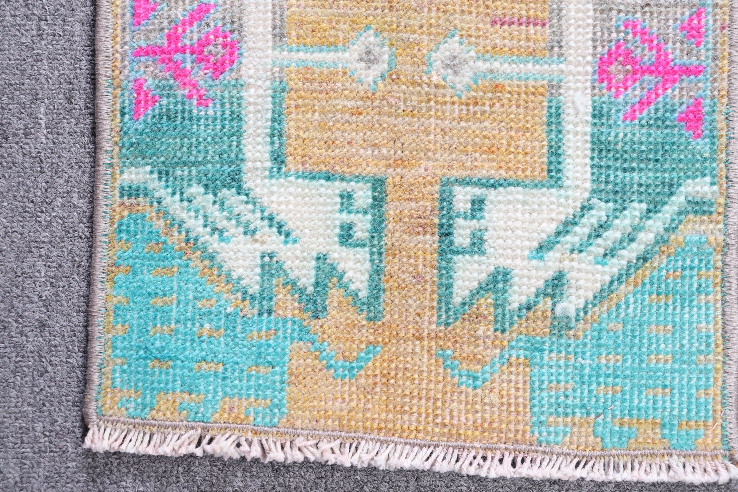Vintage Rug, 1x2.5 ft Small Rugs, Entry Rug, Cool Rug, Yellow Anatolian Rug, Hand Woven Rugs, Wall Hanging Rug, Turkish Rug, Anatolian Rugs