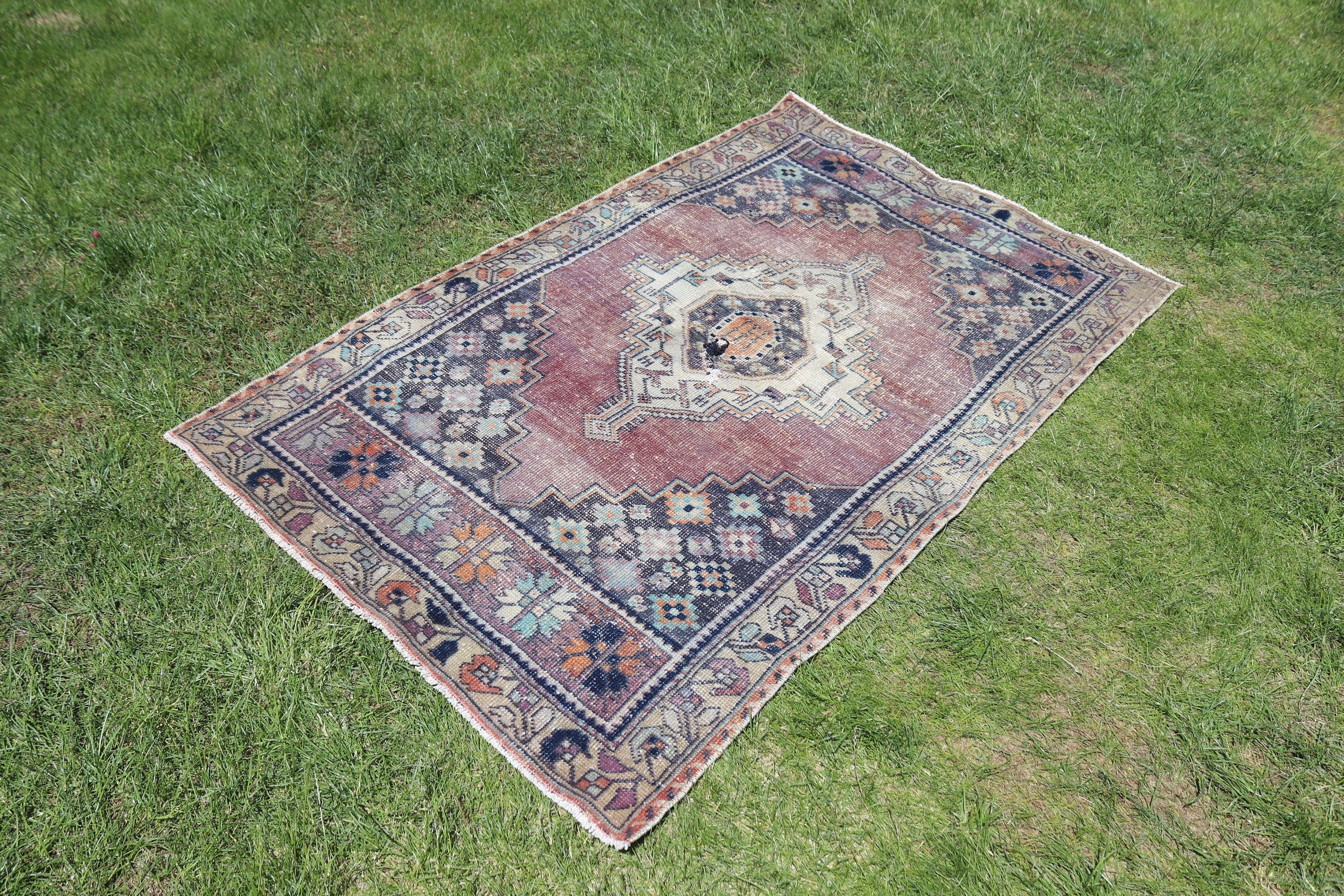 Bronze Floor Rug, Turkish Rug, Boho Accent Rugs, Bedroom Rug, Organic Rug, 3.2x5.2 ft Accent Rug, Vintage Rug, Moroccan Rug, Luxury Rug