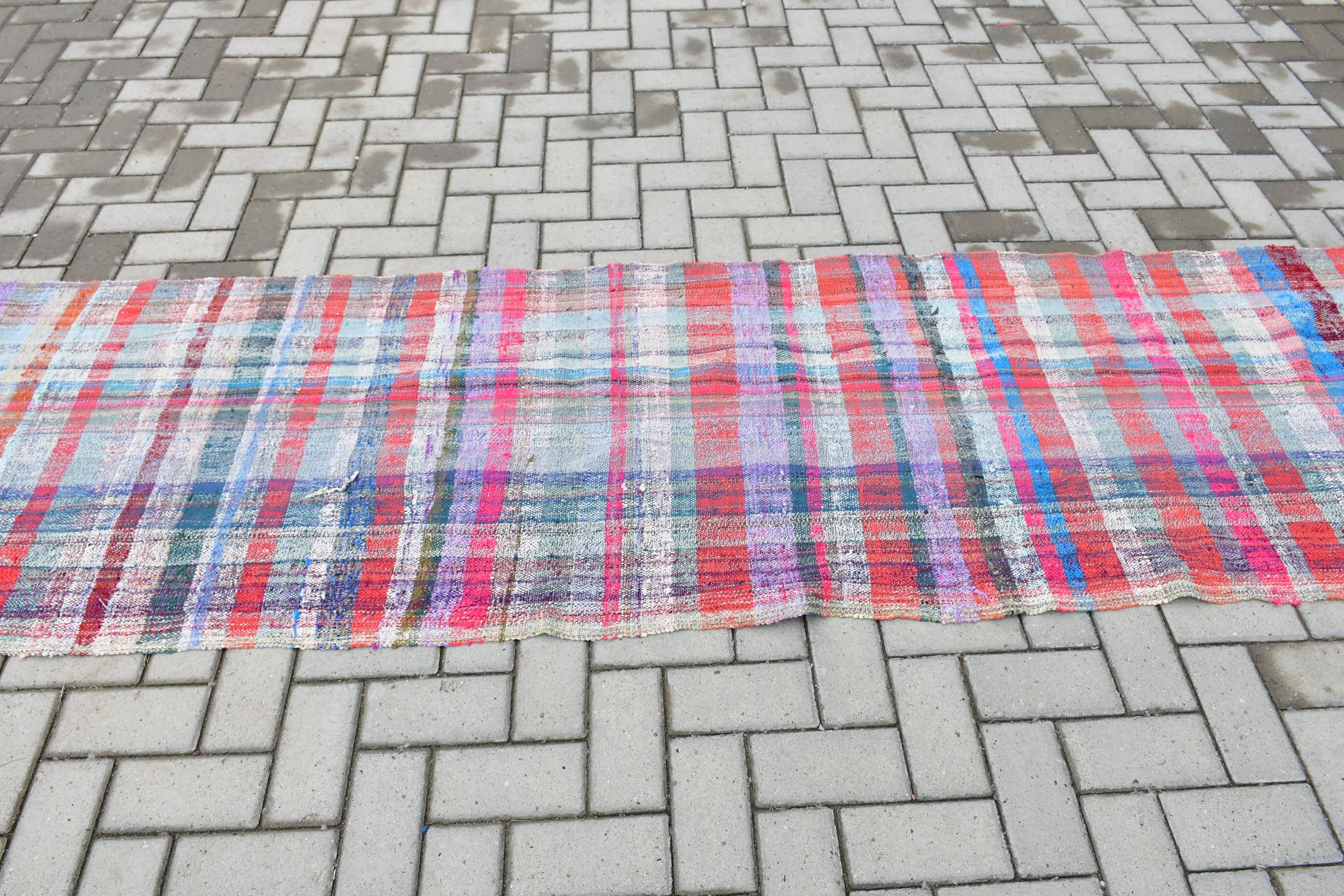 Yer Halıları, Merdiven Halısı, Eski Halı, Türk Halısı, 2.6x11.5 ft Yolluk Halıları, Kilim, Yün Halı, El Dokuma Halı, Mavi Yün Halılar, Yolluk Halıları