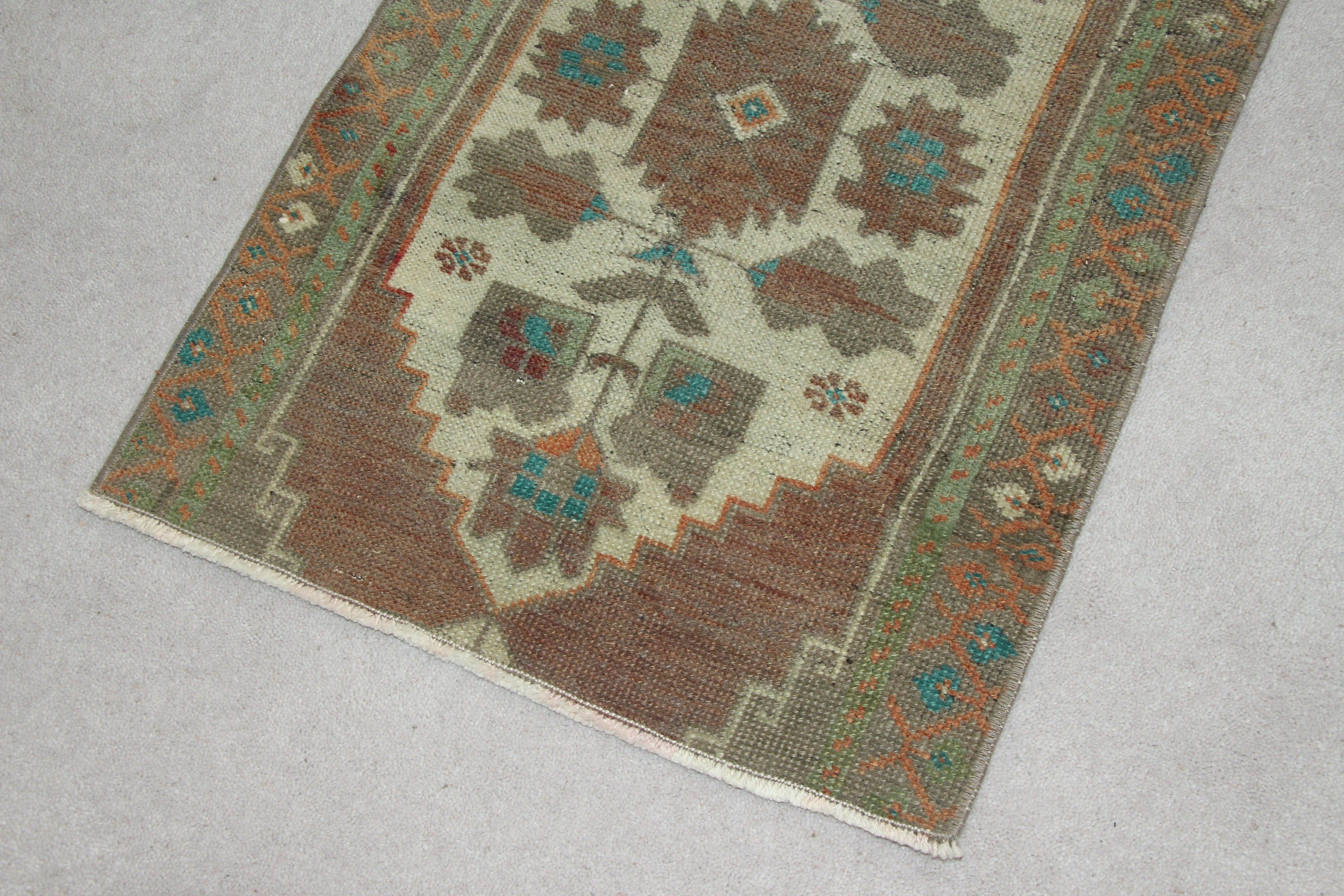 Antique Rugs, Vintage Rugs, 1.4x2.7 ft Small Rugs, Turkish Rug, Boho Rug, Nursery Rug, Wall Hanging Rug, Brown Bedroom Rug