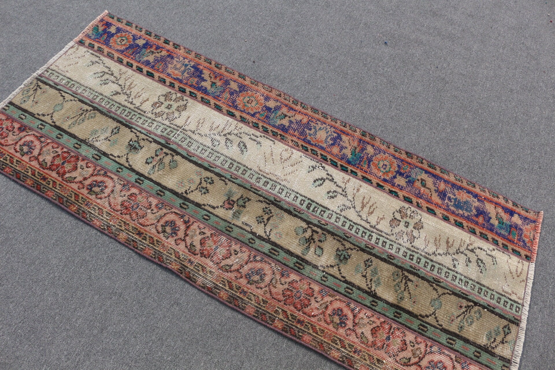 Bath Rug, Rugs for Bedroom, Turkish Rugs, Vintage Rugs, Entry Rug, 2.5x5.6 ft Small Rugs, Wool Rugs, Beige Antique Rug