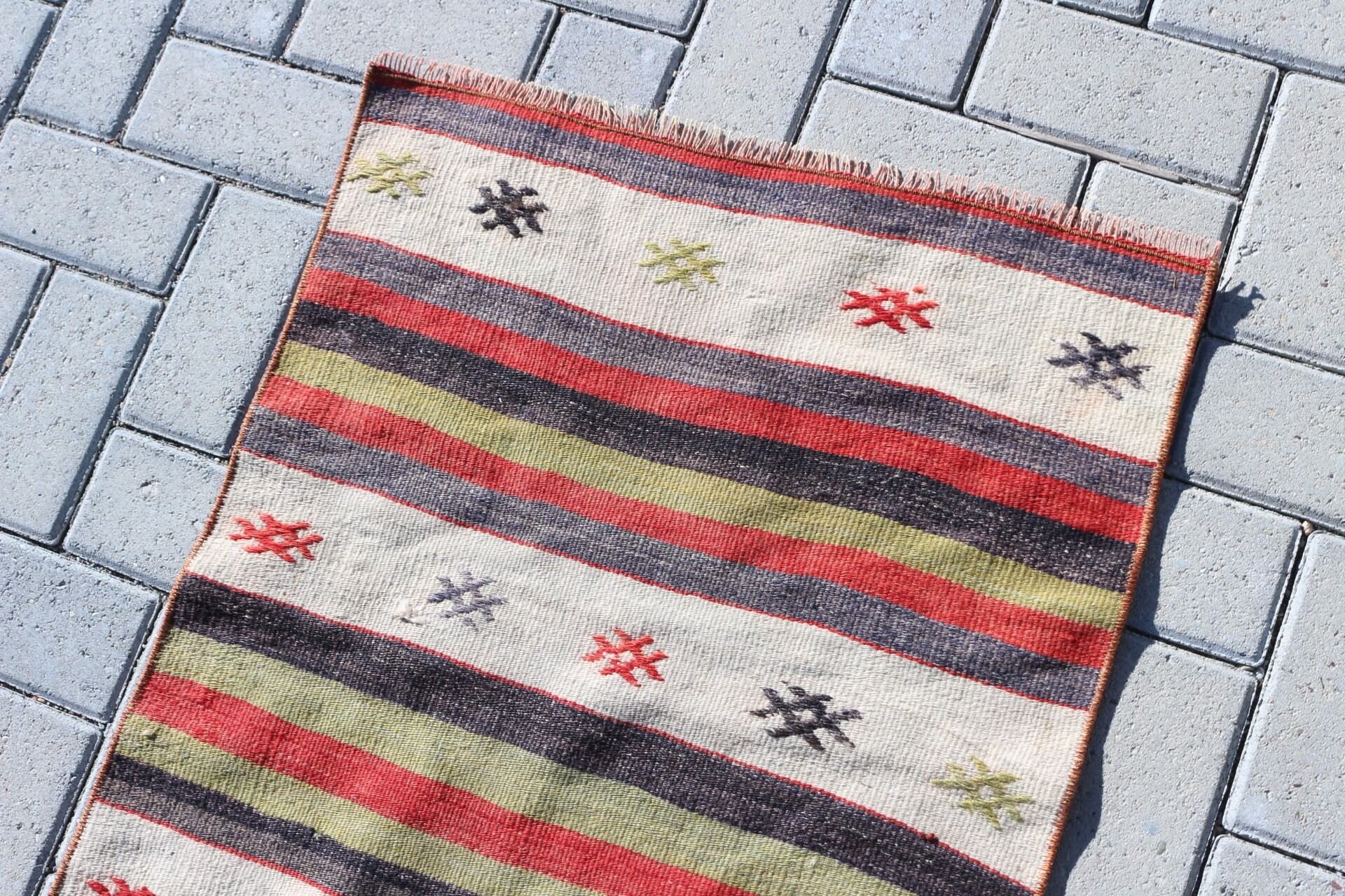 Kilim, Yatak Odası Halısı, Türk Halısı, Sessiz Halı, Yer Halısı, Giriş Halısı, Vintage Halı, Ev Dekor Halısı, Bej 2.1x3 ft Küçük Halı