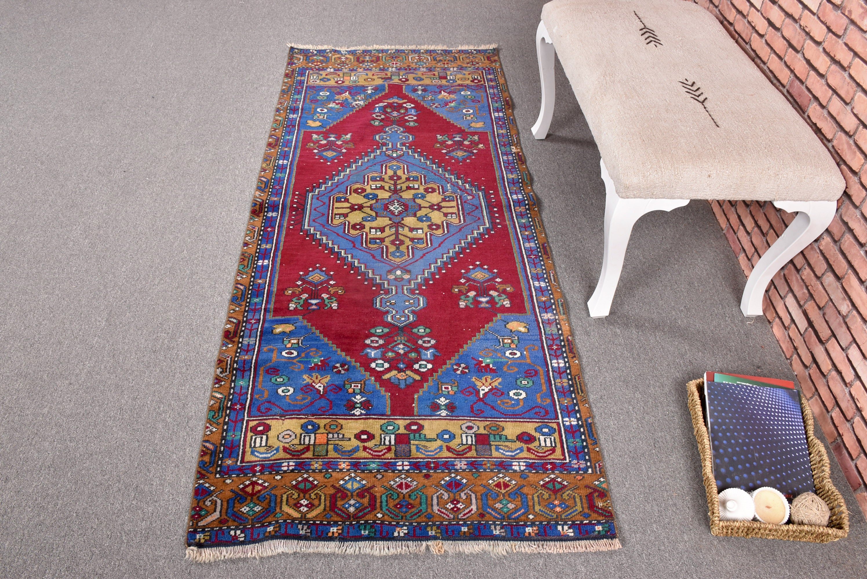 Vintage Halı, Dekoratif Halılar, 2,7x6,6 ft Aksan Halısı, Kırmızı Anadolu Halısı, Kabile Halıları, Türk Halısı, Açıklama Halısı, Modern Halılar, Çocuk Halısı