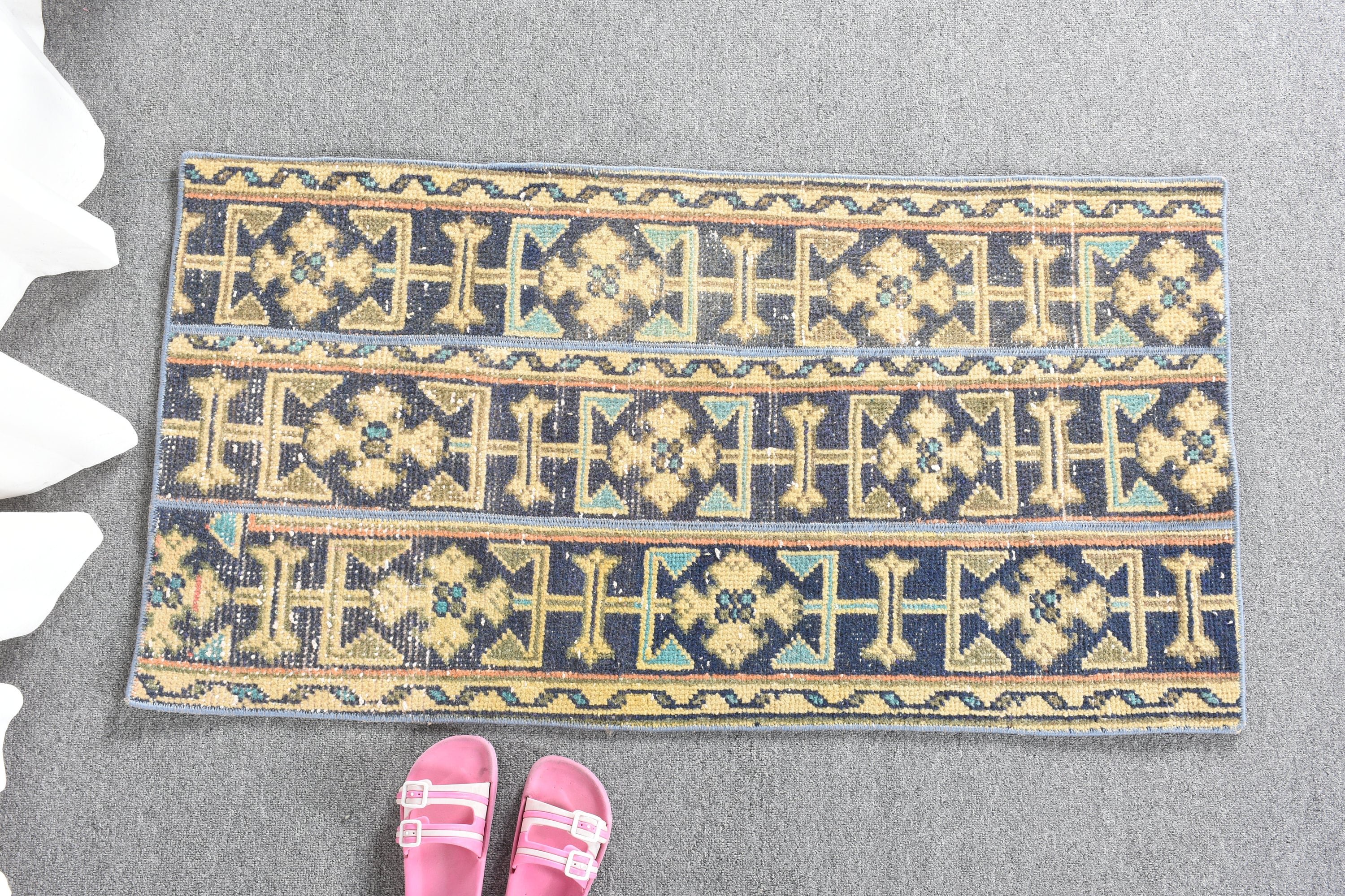 Vintage Rug, Kitchen Rugs, Boho Rug, Antique Rugs, Beige Floor Rug, Turkish Rug, 1.9x3.6 ft Small Rug, Rugs for Kitchen, Bedroom Rug