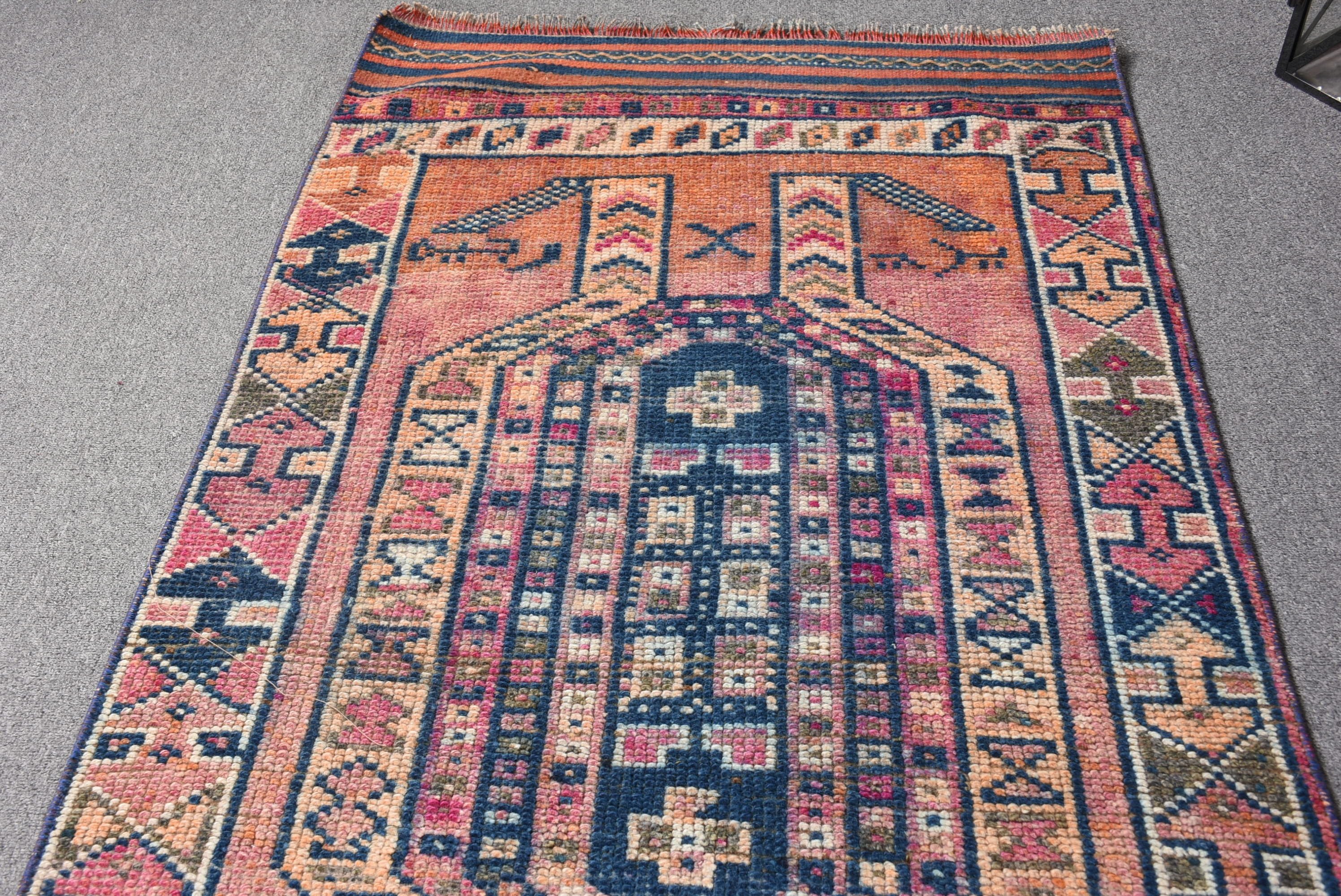 Vintage Rug, Cool Rug, Hallway Rugs, Stair Rug, Orange Kitchen Rug, Rugs for Corridor, Turkish Rugs, 2.7x11.3 ft Runner Rug, Oushak Rugs