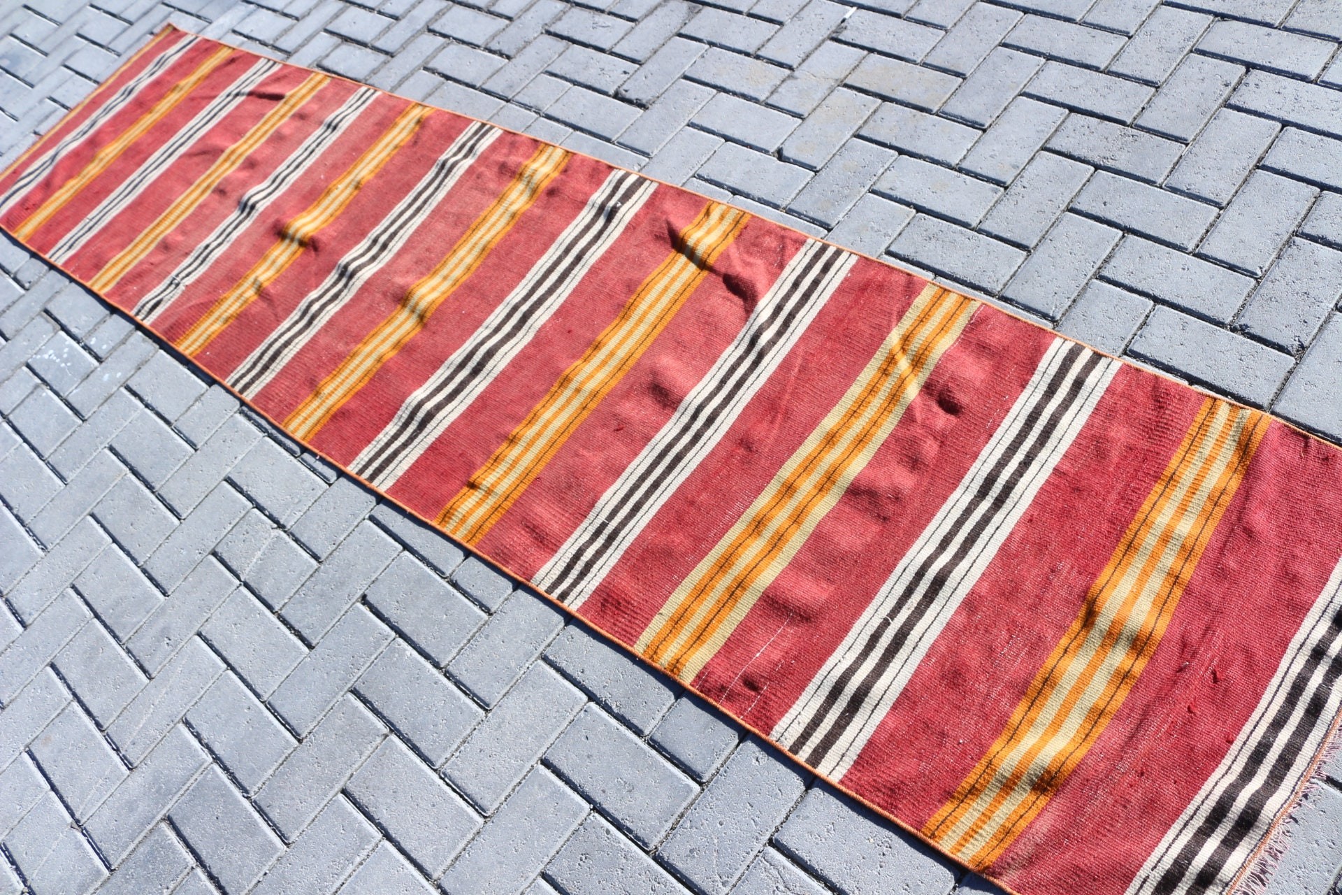 Rugs for Stair, 2.3x9.9 ft Runner Rugs, Vintage Rug, Home Decor Rug, Stair Rug, Old Rug, Turkish Rug, Antique Rug, Red Cool Rug, Kilim