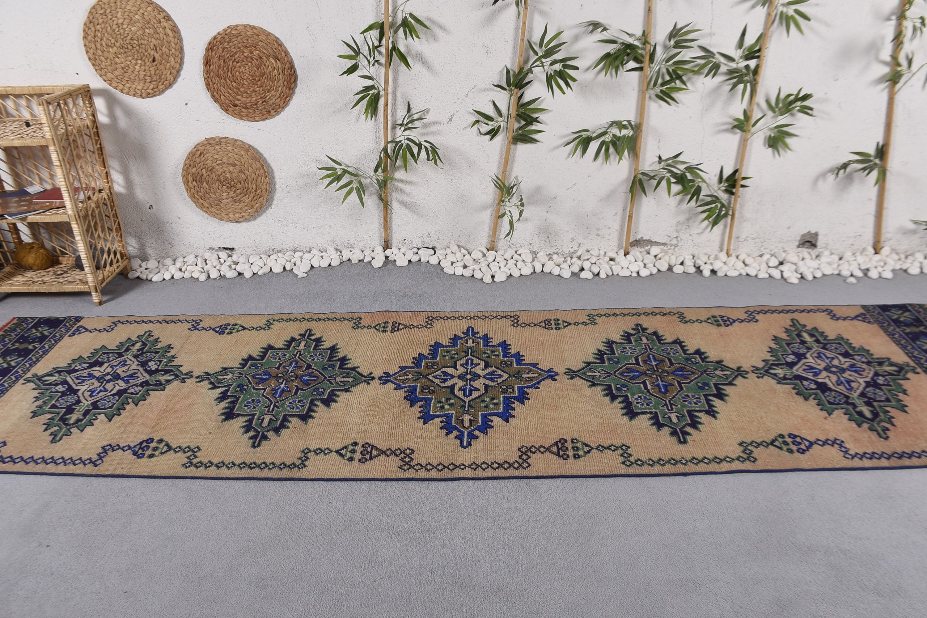 Modern Halı, Boho Halılar, Gri Anadolu Halısı, Türk Halısı, 3x11.5 ft Runner Halısı, Vintage Halı, Havalı Halı, Vintage Runner Halıları, Koridor Halısı