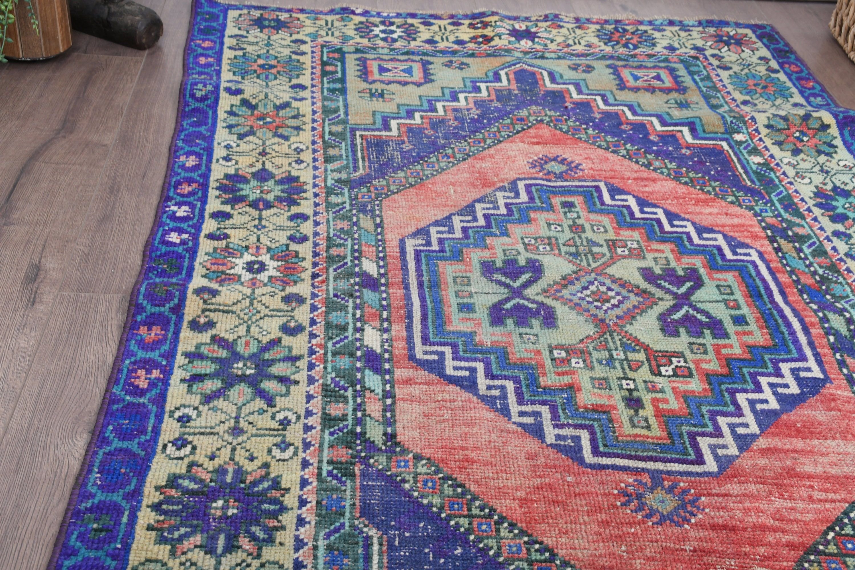 Rugs for Entry, Kitchen Rug, Vintage Rugs, Blue Antique Rugs, Entry Rug, Turkish Rug, 3.4x5.8 ft Accent Rugs, Cool Rug, Home Decor Rugs