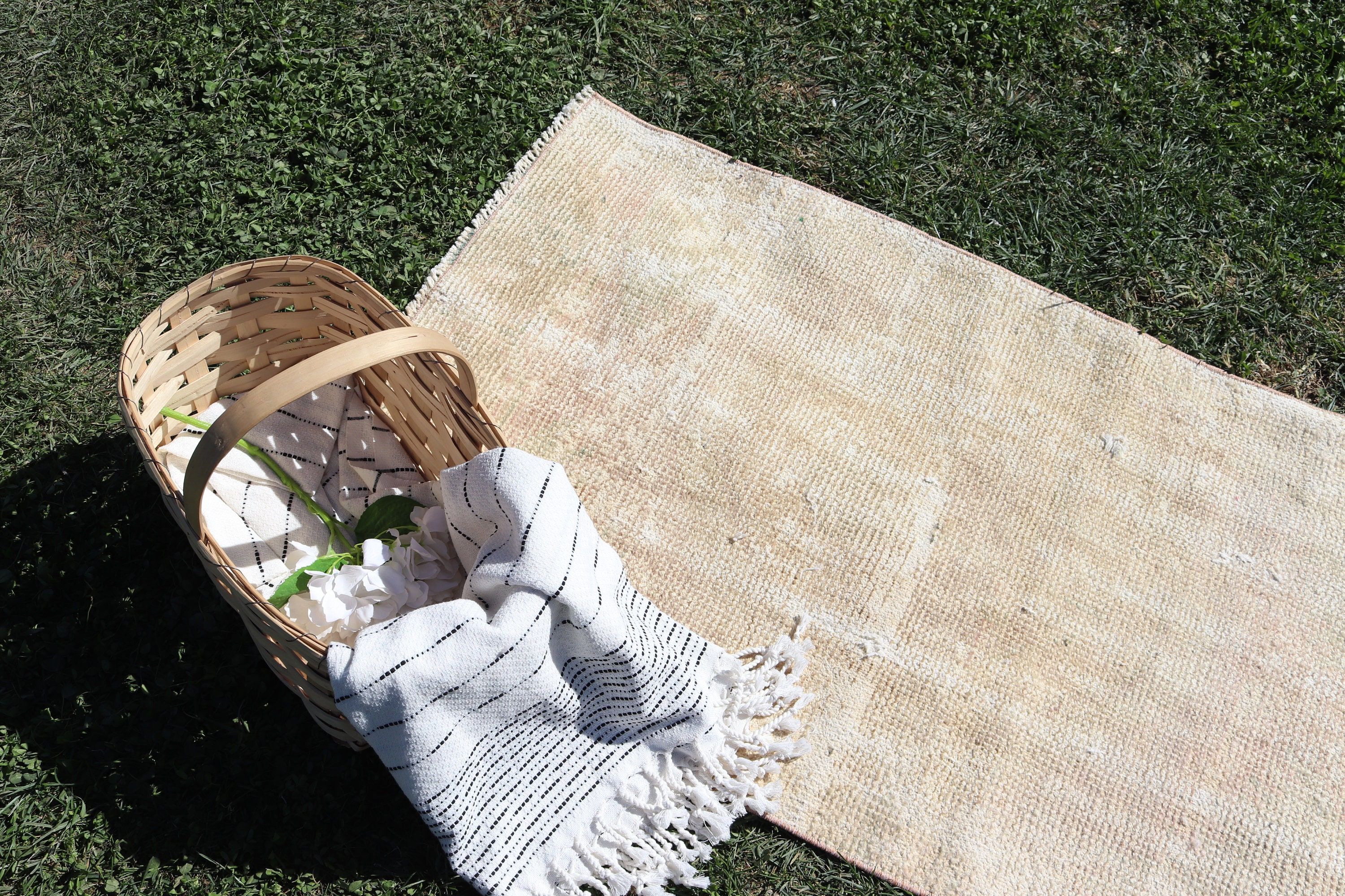 Organic Rugs, Vintage Rug, 2.2x3.8 ft Small Rug, Door Mat Rugs, Nursery Rugs, Handwoven Rugs, Wool Rugs, Turkish Rug, Beige Handwoven Rugs