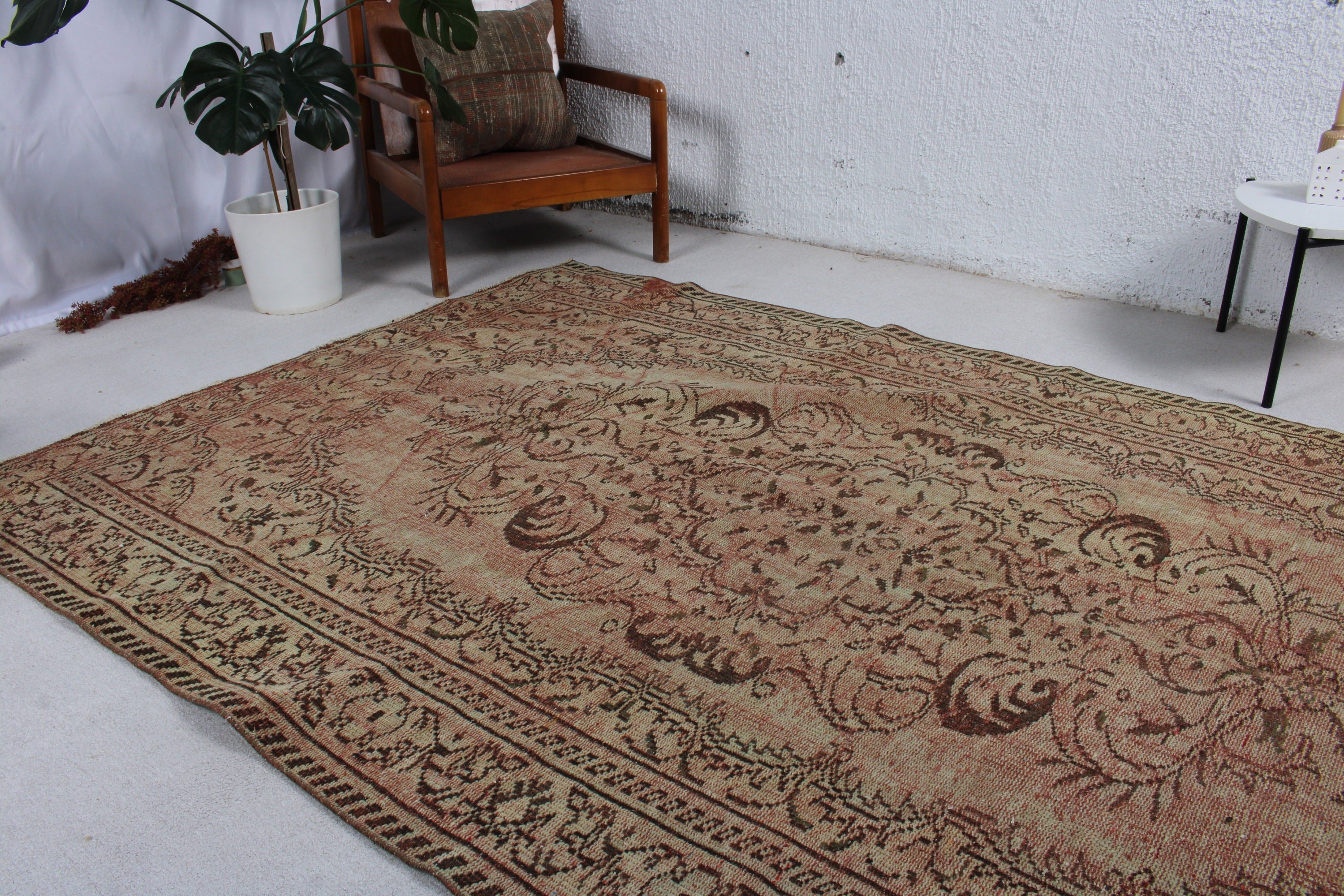 Bej Oryantal Halı, Kabile Halısı, Büyük Boho Halıları, Yer Halıları, 5,5x8,8 ft Büyük Halılar, Modern Halı, Türk Halısı, Oturma Odası Halısı, Vintage Halı