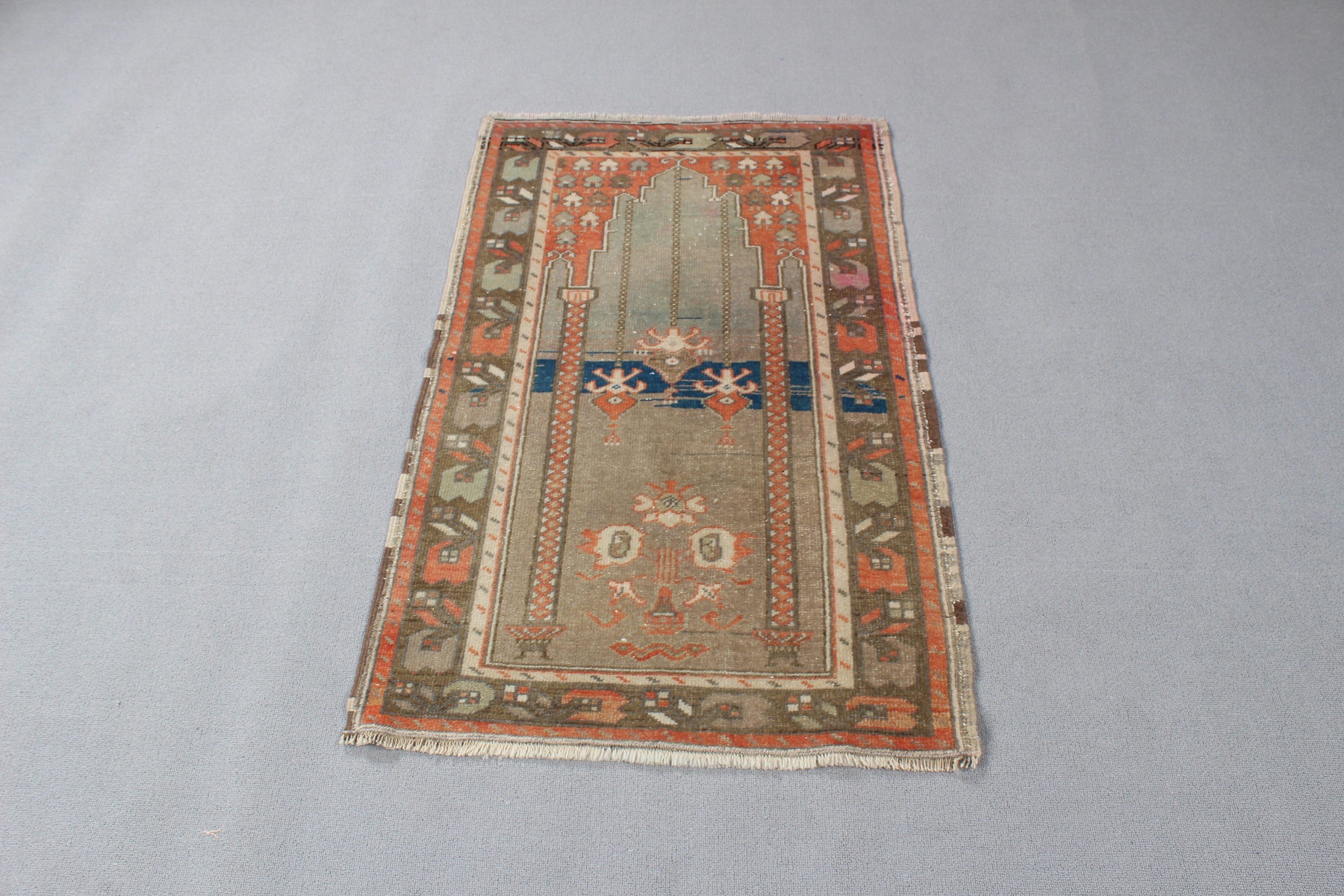 Araba Paspas Halıları, 2.4x3.7 ft Küçük Halı, El Dokuma Halı, Yeşil Fas Halısı, Türk Halısı, Giriş Halısı, Vintage Halılar, Bohem Halılar, Nötr Halılar