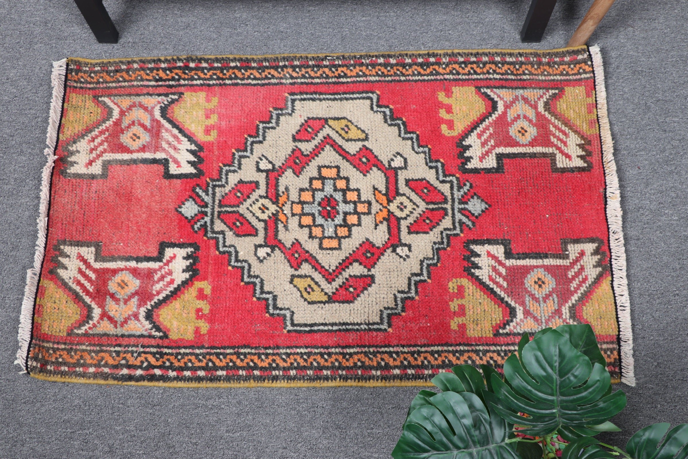 Red Home Decor Rug, Retro Rug, 1.8x2.7 ft Small Rugs, Vintage Rug, Turkish Rugs, Anatolian Rug, Kitchen Rugs, Nursery Rug, Oriental Rug