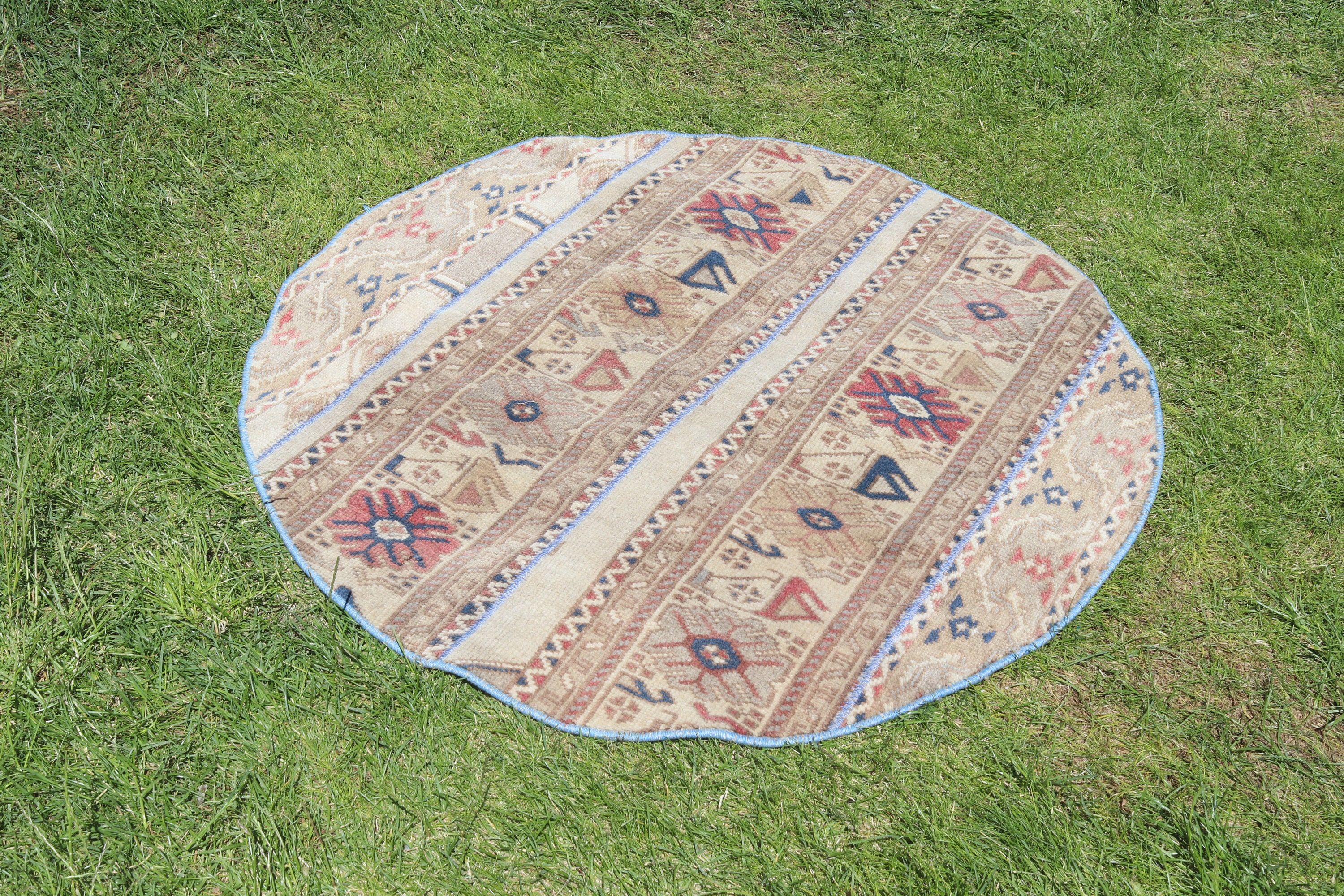 Mavi Ev Dekor Halıları, Küçük Boho Halıları, Oryantal Halı, 3,1x3,1 ft Küçük Halı, Vintage Halılar, Fas Halıları, Türk Halıları, Küçük Vintage Halı