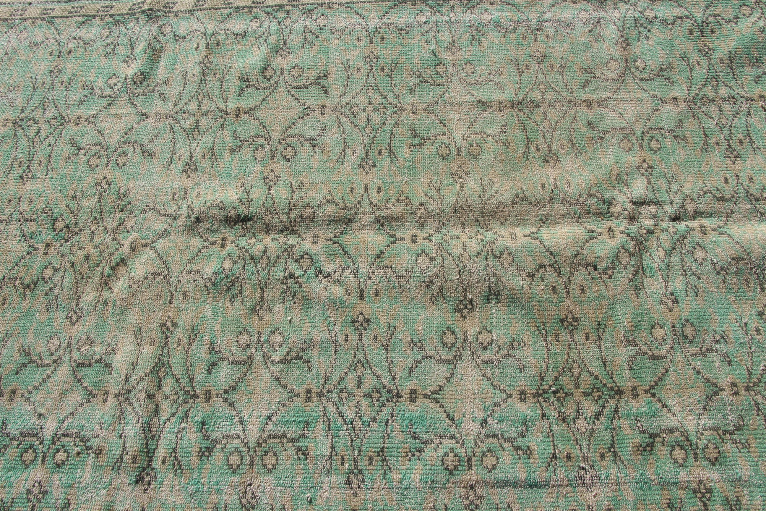 Salon Rug, Office Rug, Geometric Rugs, Vintage Rugs, Large Boho Rugs, Green Anatolian Rugs, Turkish Rug, 5.1x8.7 ft Large Rug, Antique Rugs