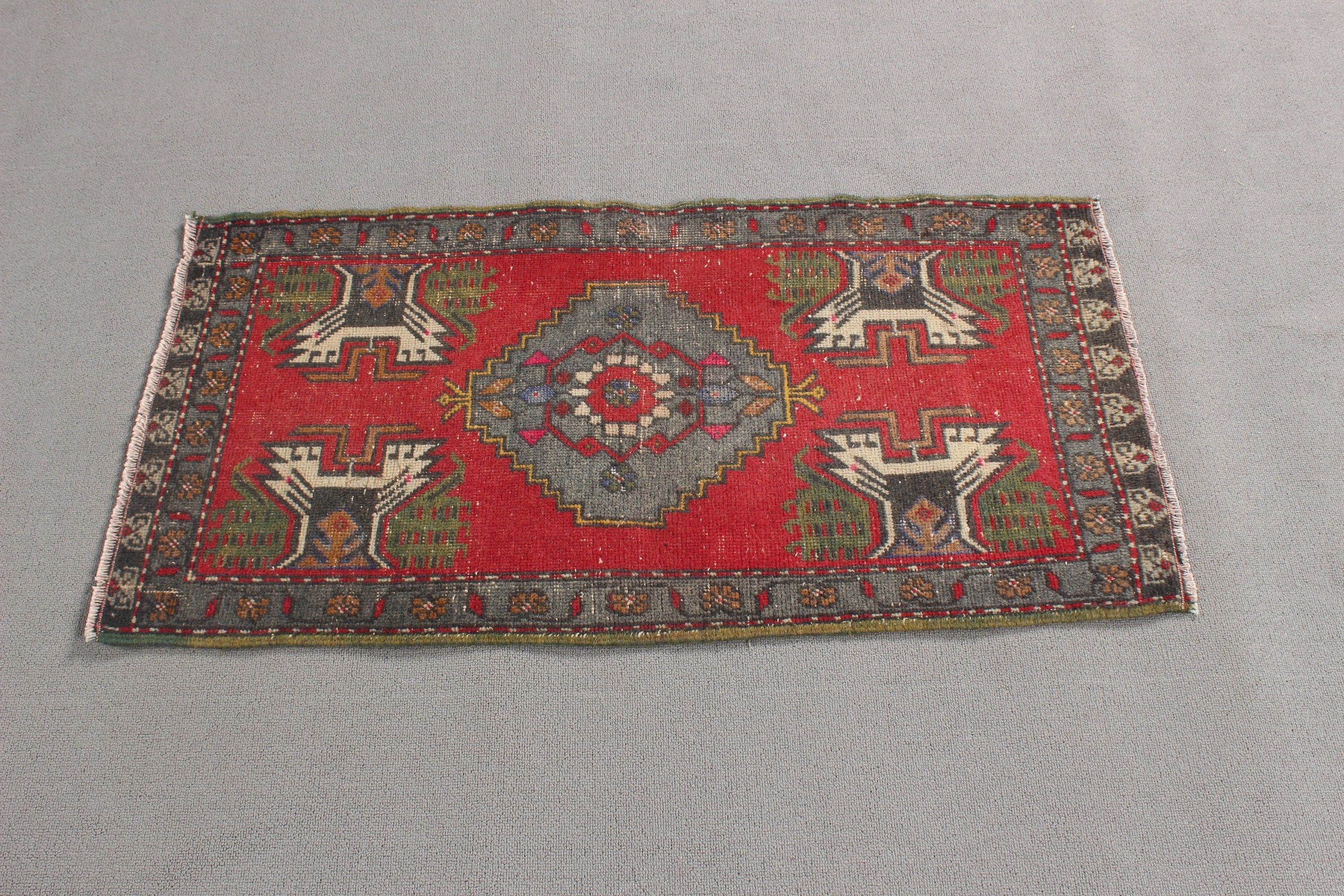 Modern Rug, Vintage Rug, Luxury Rug, Floor Rug, Kitchen Rugs, Small Vintage Rug, Gray  1.7x3.4 ft Small Rug, Turkish Rugs