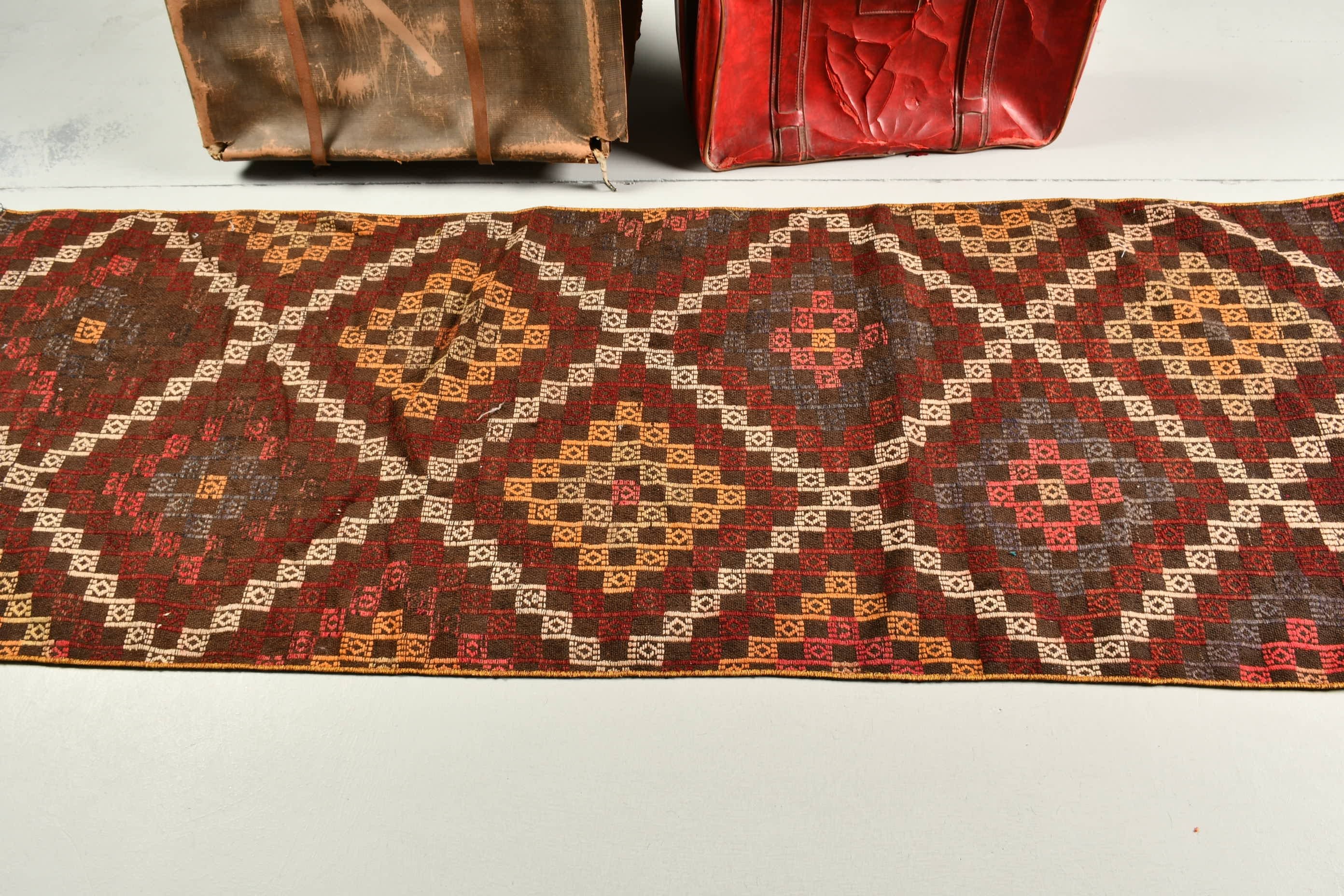 Türk Halısı, Kahverengi Ev Dekorasyonu Halıları, Kilim, Eski Halılar, Fas Halısı, Yer Halısı, Koridor Halısı, 2.6x9.4 ft Runner Halısı, Koridor Halısı, Vintage Halı