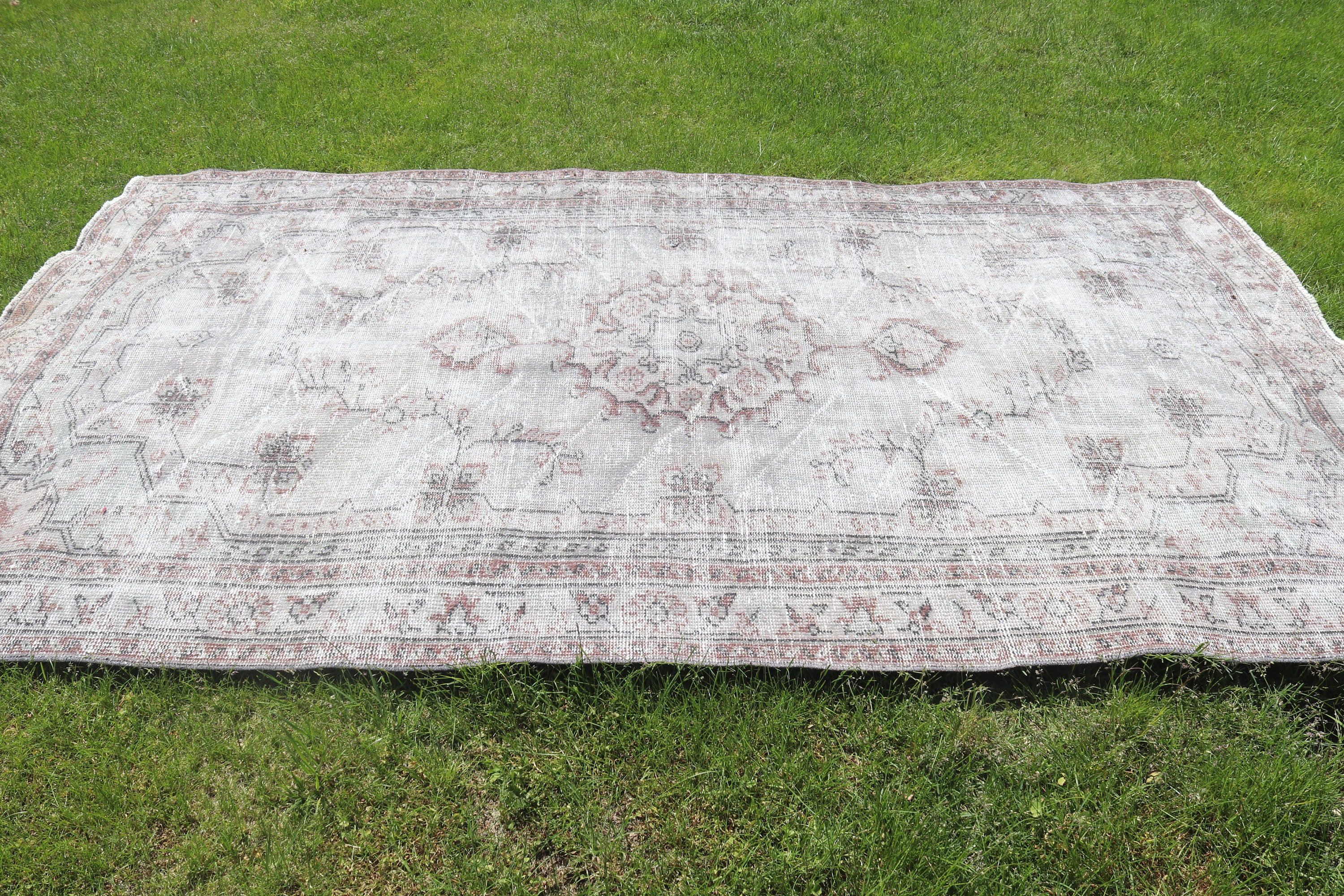 Bej Nötr Halılar, Yemek Odası Halısı, Türk Halıları, Yatak Odası Halıları, Boho Halısı, Modern Halı, 5.7x9.7 ft Büyük Halı, Büyük Vintage Halı, Vintage Halı