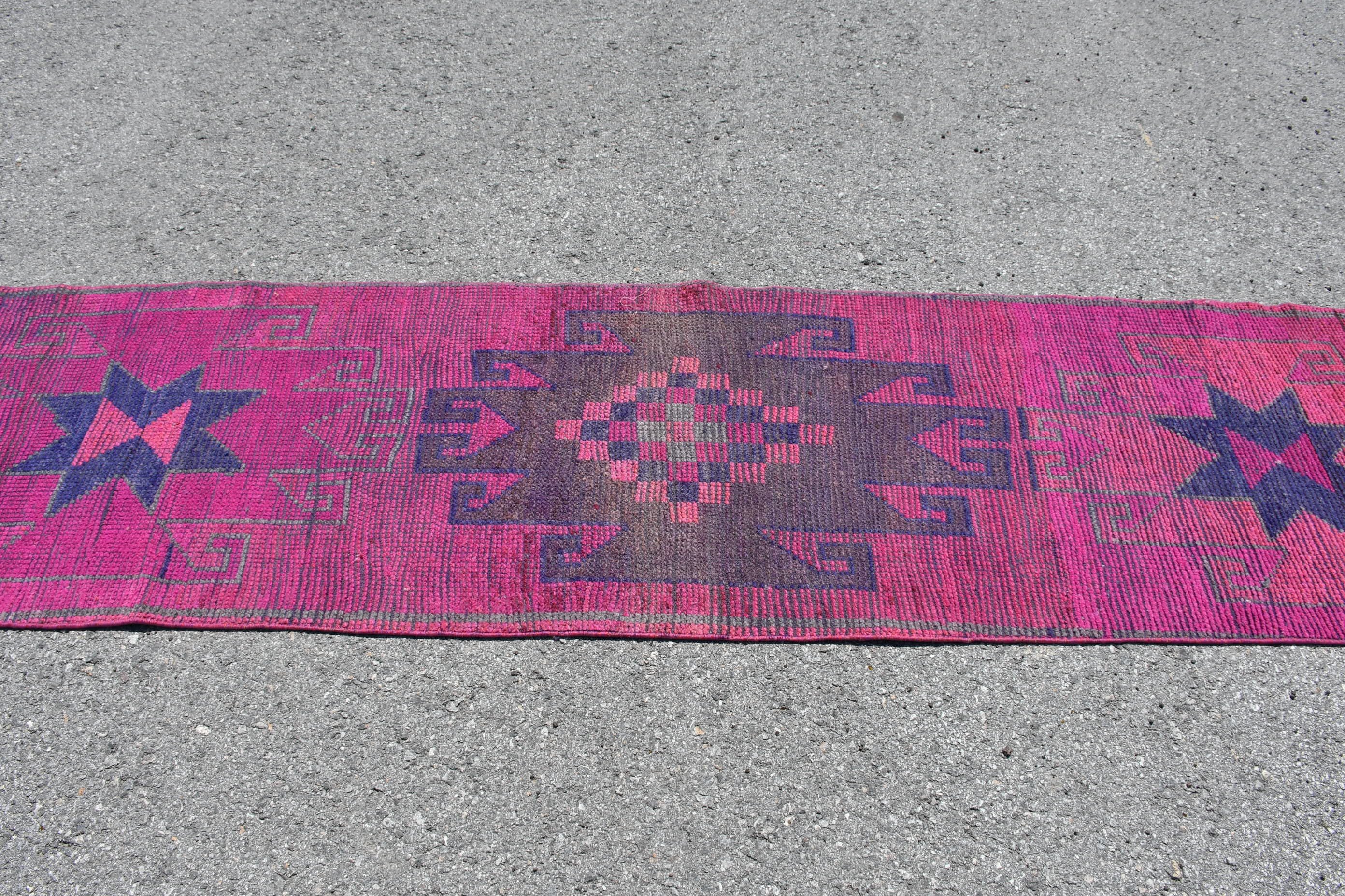 Office Rugs, Anatolian Rugs, Kitchen Rug, Oushak Rugs, Bohemian Rug, Turkish Rug, Rugs for Runner, 2.7x11.2 ft Runner Rugs, Vintage Rug