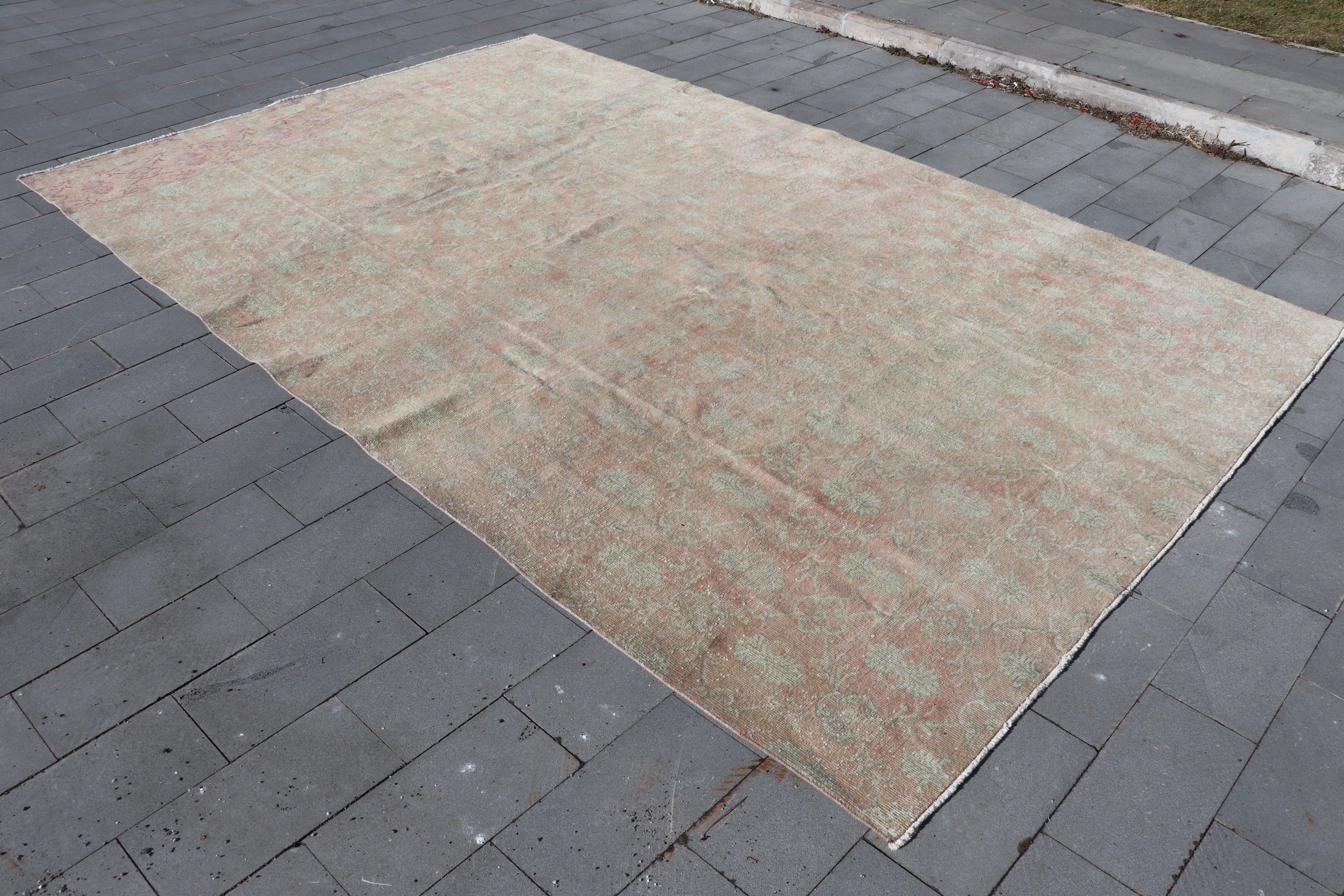 Beige  7.2x11.1 ft Oversize Rug, Vintage Rugs, Saloon Rug, Salon Rug, Art Rugs, Moroccan Rug, Anatolian Rug, Turkish Rug