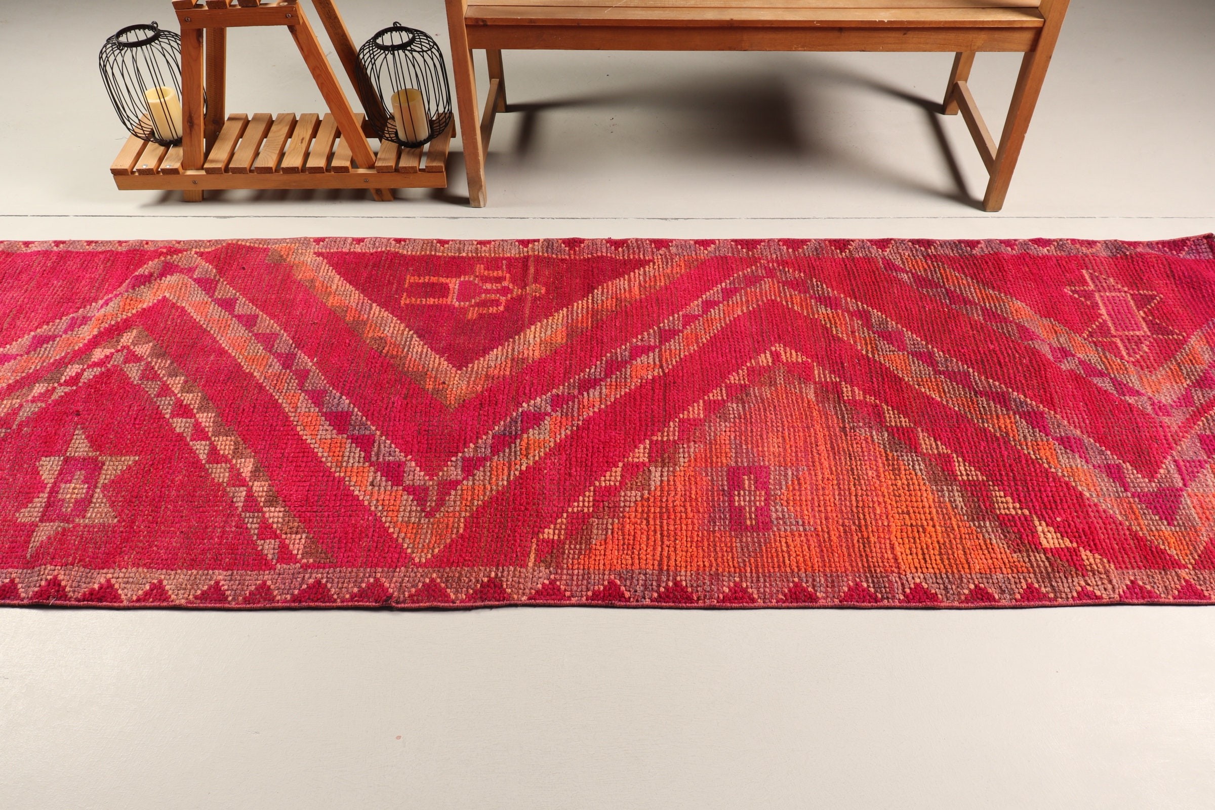 Orange Anatolian Rug, Corridor Rug, Hallway Rugs, 3.1x9.5 ft Runner Rug, Antique Rug, Vintage Rugs, Boho Rug, Turkish Rug, Anatolian Rug