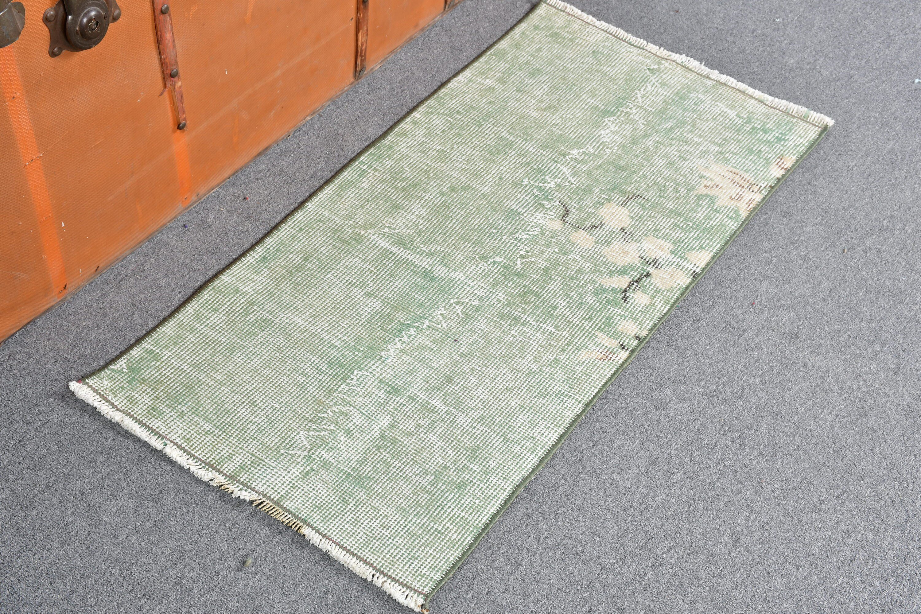 Rugs for Kitchen, Cool Rug, Antique Rug, Wall Hanging Rugs, Turkish Rug, 1.5x3 ft Small Rug, Bedroom Rug, Green Kitchen Rug, Vintage Rugs