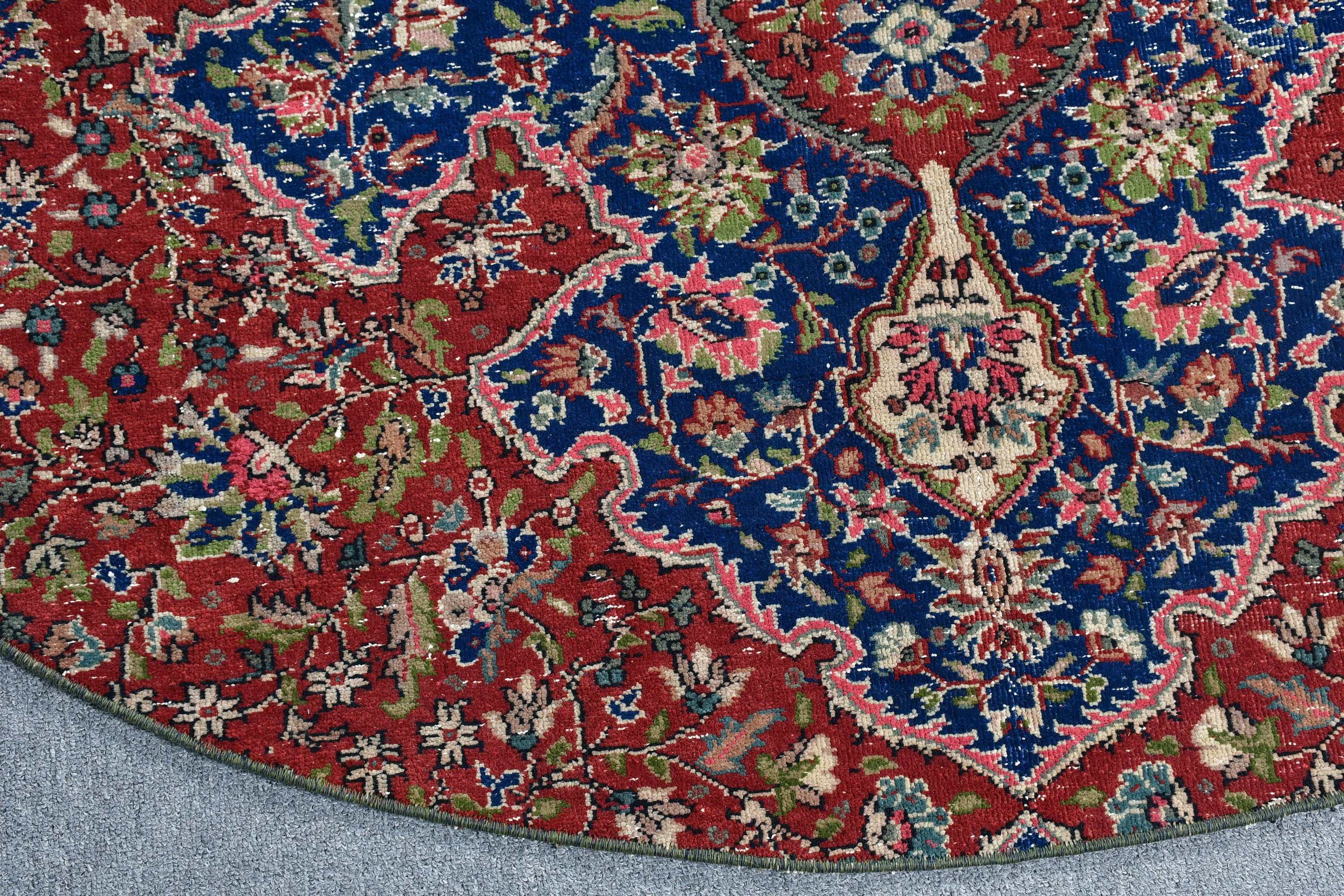 Vintage Halı, 6.2x6.2 ft Alan Halısı, Kahverengi Ev Dekor Halısı, Türk Halıları, Yurt Halısı, Antika Halılar, Çocuk Odası Halıları, Anadolu Halısı, İç Mekan Halısı