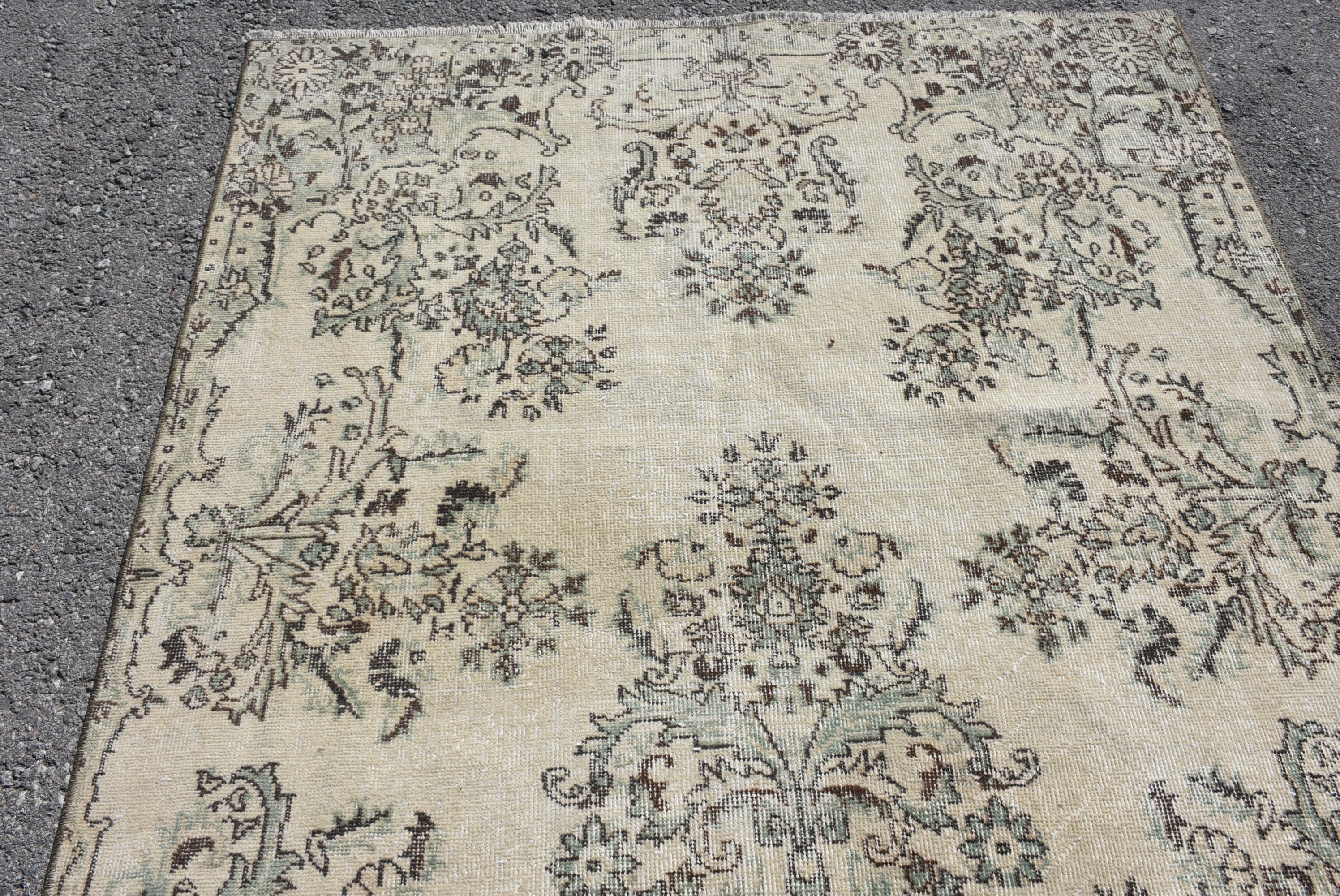 Beige Anatolian Rug, 5.1x9.3 ft Large Rug, Vintage Rugs, Old Rug, Dining Room Rug, Bedroom Rug, Antique Rug, Turkish Rug, Anatolian Rug