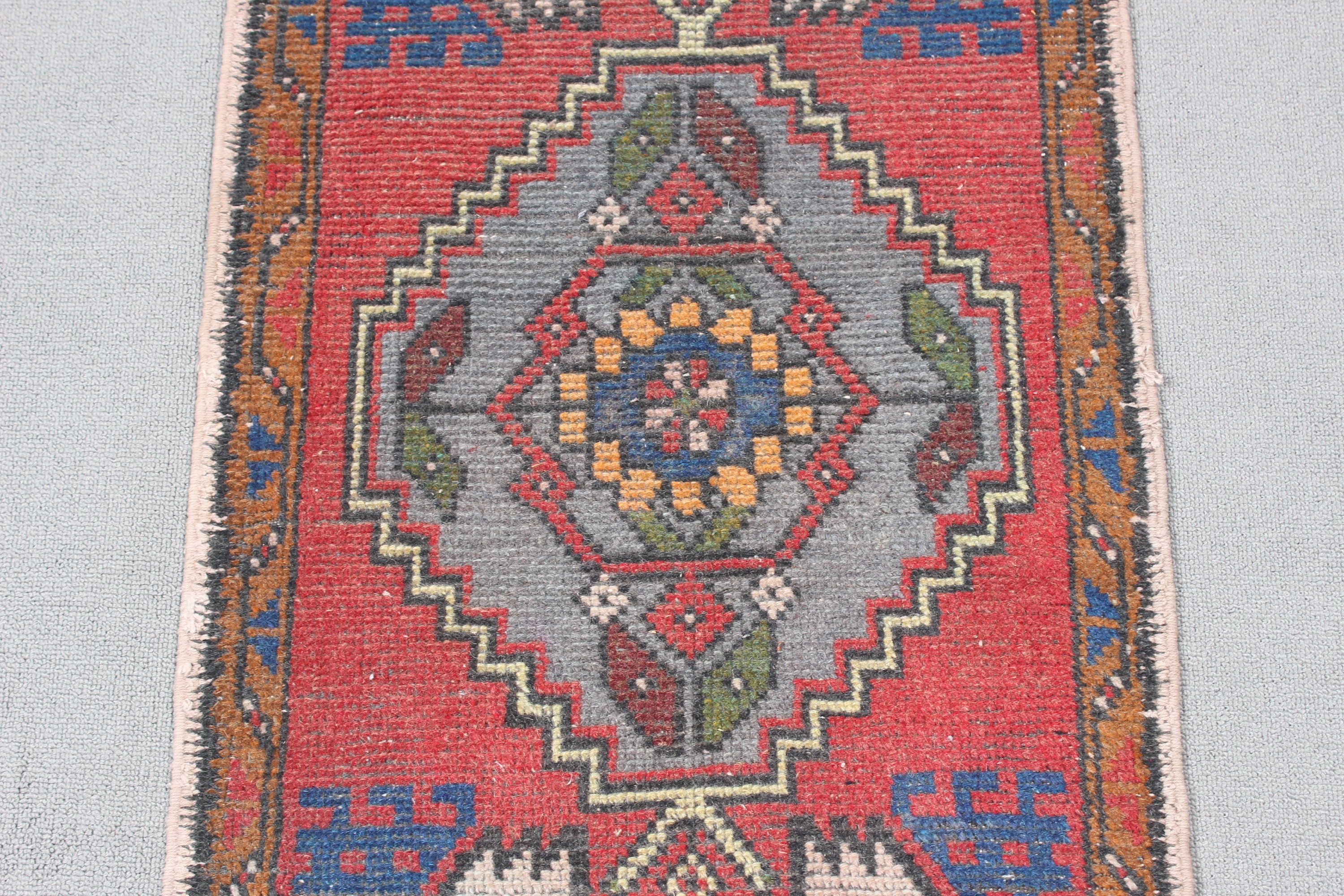 Entry Rugs, Turkish Rugs, 1.6x3.3 ft Small Rugs, Modern Rug, Vintage Rugs, Artistic Rugs, Red Kitchen Rugs, Small Area Rugs, Handwoven Rugs