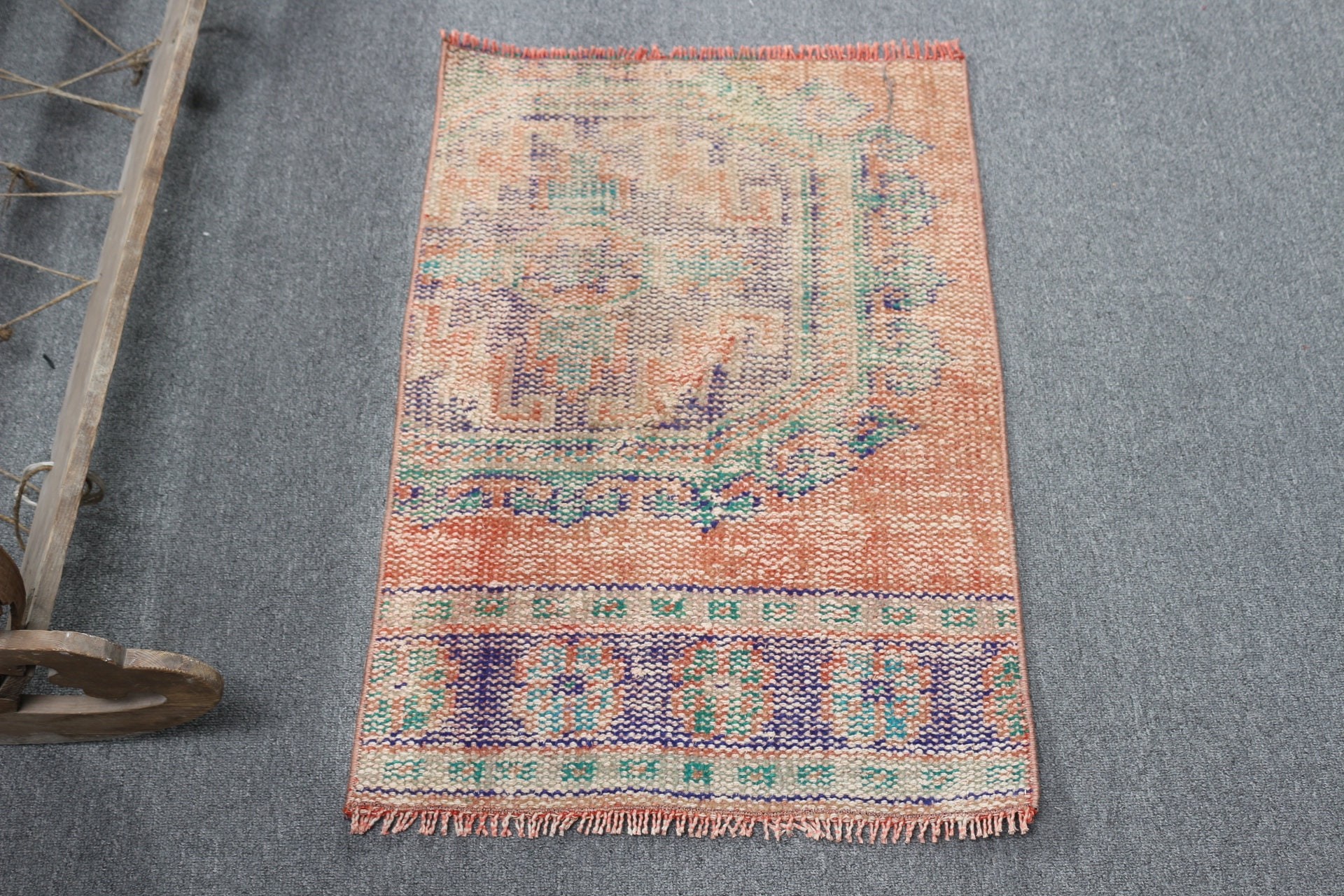 1.8x2.6 ft Small Rug, Nursery Rug, Vintage Rug, Rugs for Car Mat, Car Mat Rug, Wool Rug, Orange Kitchen Rug, Oriental Rug, Turkish Rugs