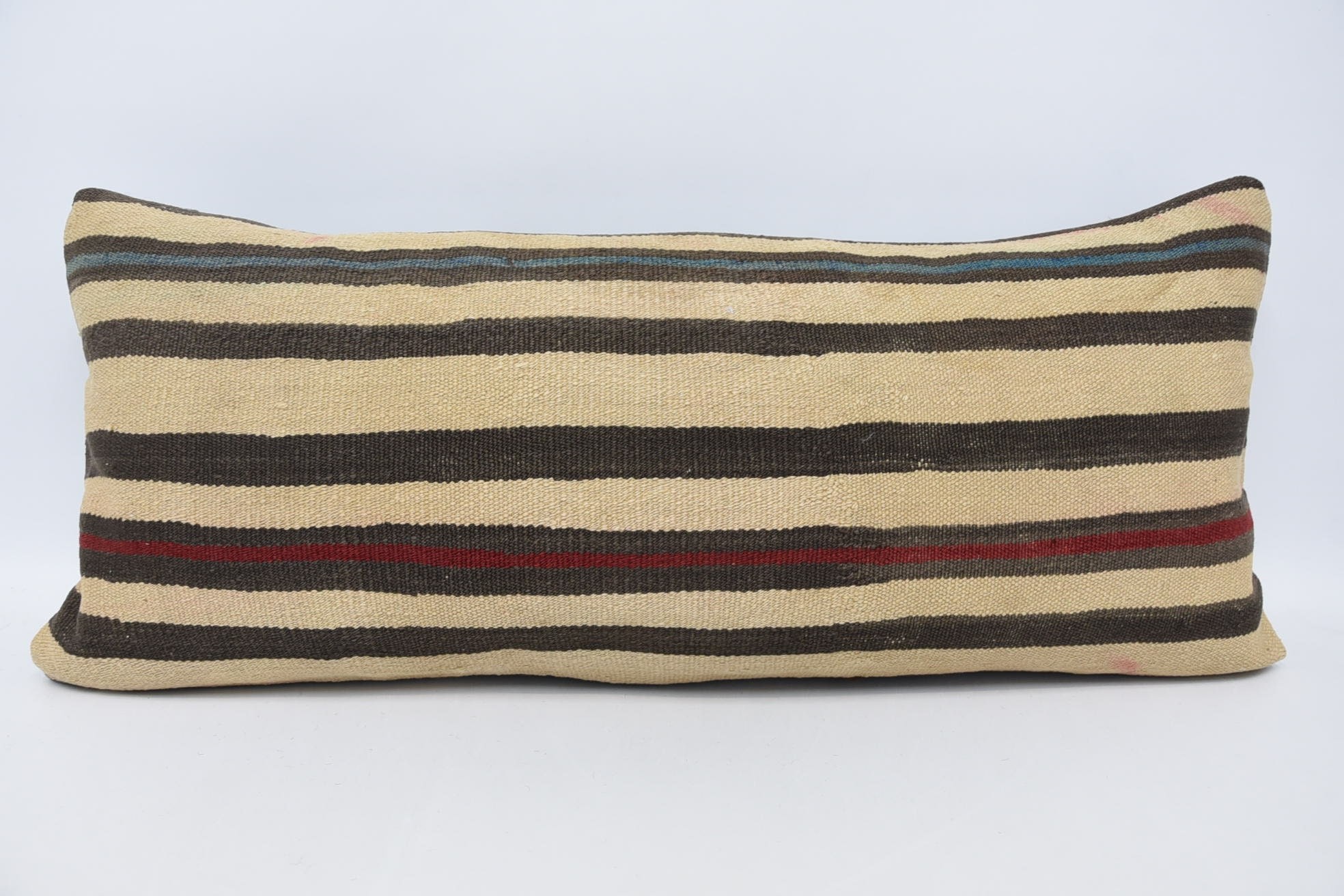 Pillow for Sofa, Pillow for Couch, Boho Chic Cushion Case, 16"x36" Beige Cushion Case, Vintage Kilim Throw Pillow