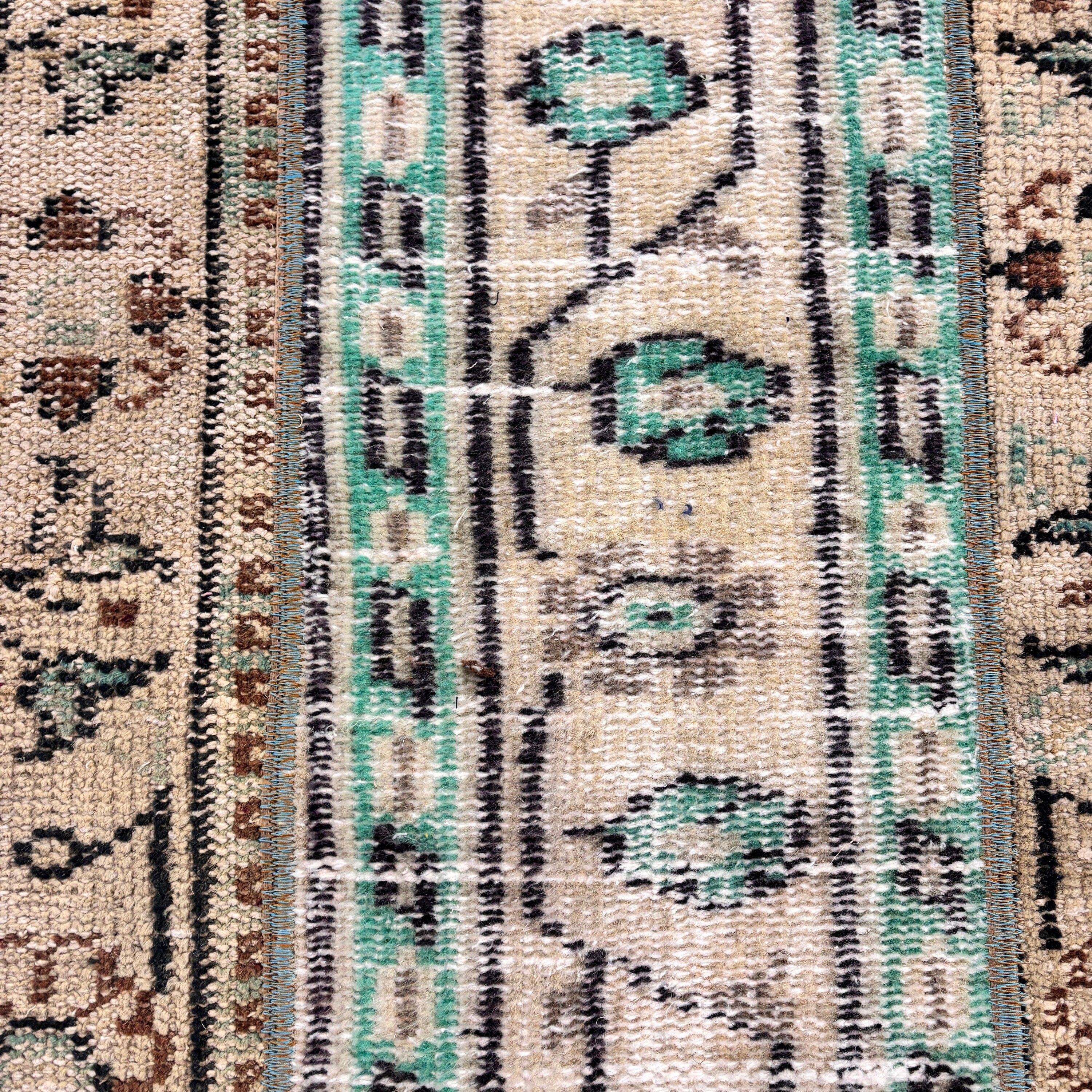 Boho Rug, Green Neutral Rug, Turkish Rugs, Bathroom Rug, Kitchen Rug, Vintage Rugs, Bath Mat Boho Rug, Small Boho Rug, 2x3.4 ft Small Rugs