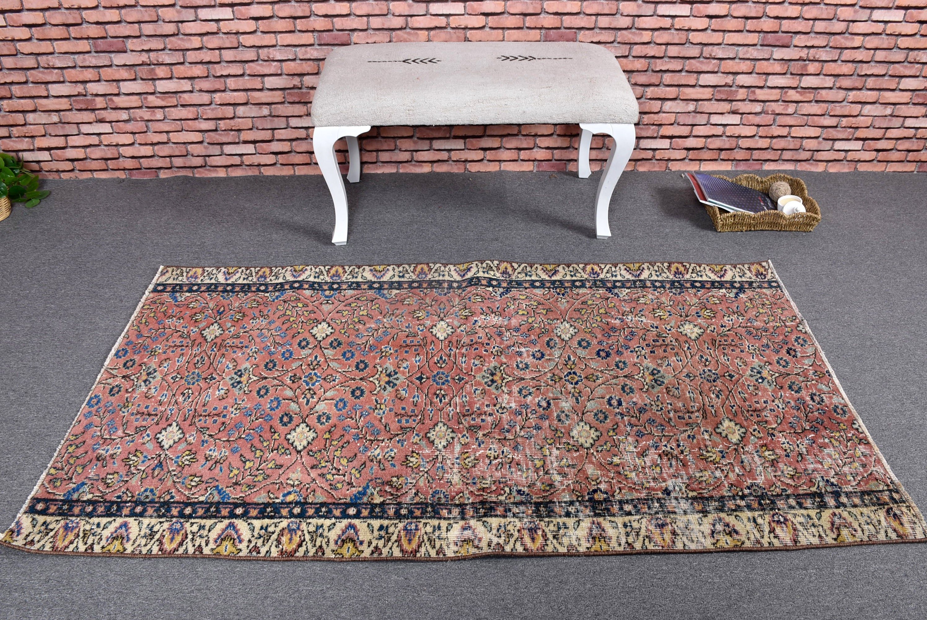 Nötr Halılar, 3,3x6 ft Vurgulu Halılar, Lüks Halılar, Türk Halısı, Vintage Halı, Turuncu İfade Halıları, Boho Vurgulu Halılar, Aztek Halısı, Yatak Odası Halıları