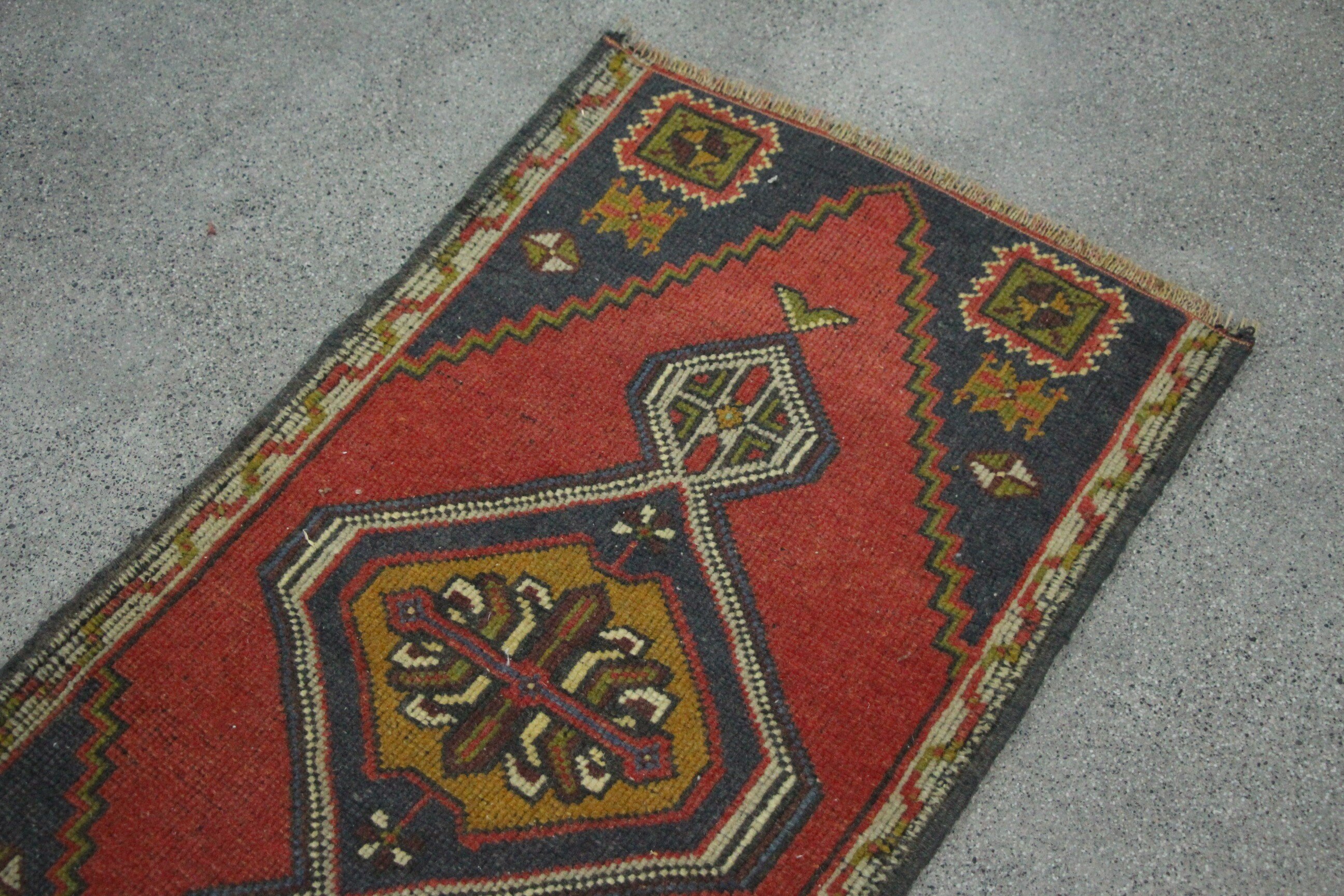 Art Rug, Vintage Rug, Entry Rug, Bedroom Rug, Rugs for Entry, Red Bedroom Rugs, Oushak Rug, Kitchen Rug, Turkish Rug, 1.6x2.9 ft Small Rugs