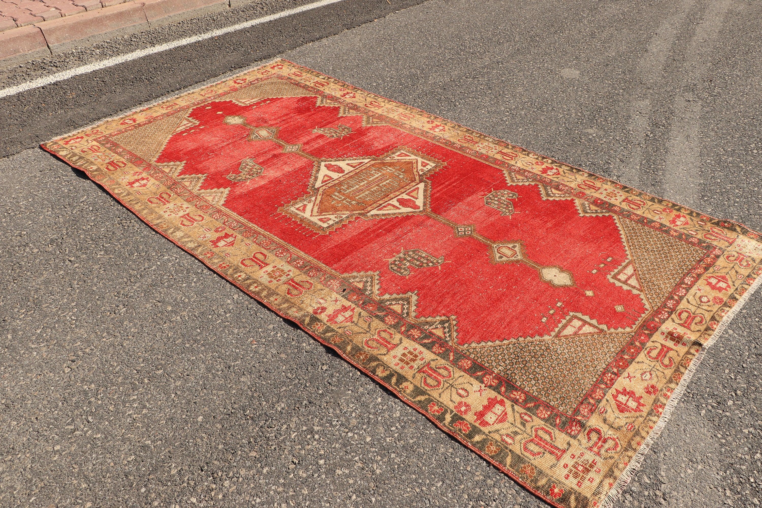 5.2x9.7 ft Large Rug, Nomadic Rug, Rugs for Bedroom, Red Antique Rug, Turkish Rug, Vintage Rug, Bedroom Rugs, Salon Rugs, Kitchen Rugs