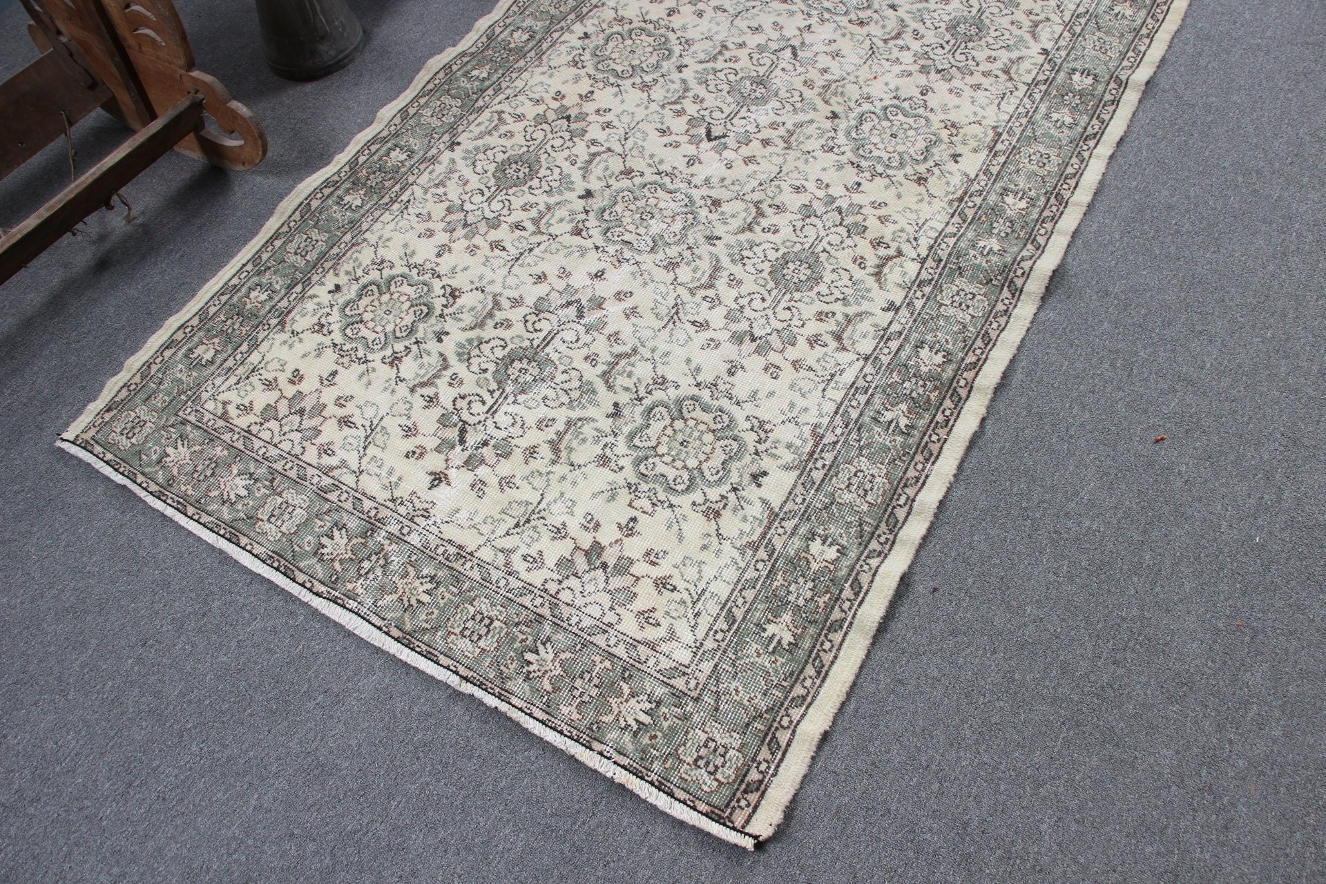 Beige Floor Rugs, Vintage Rug, Rugs for Area, Kitchen Rug, 3.9x6.6 ft Area Rug, Turkish Rug, Moroccan Rug, Indoor Rugs