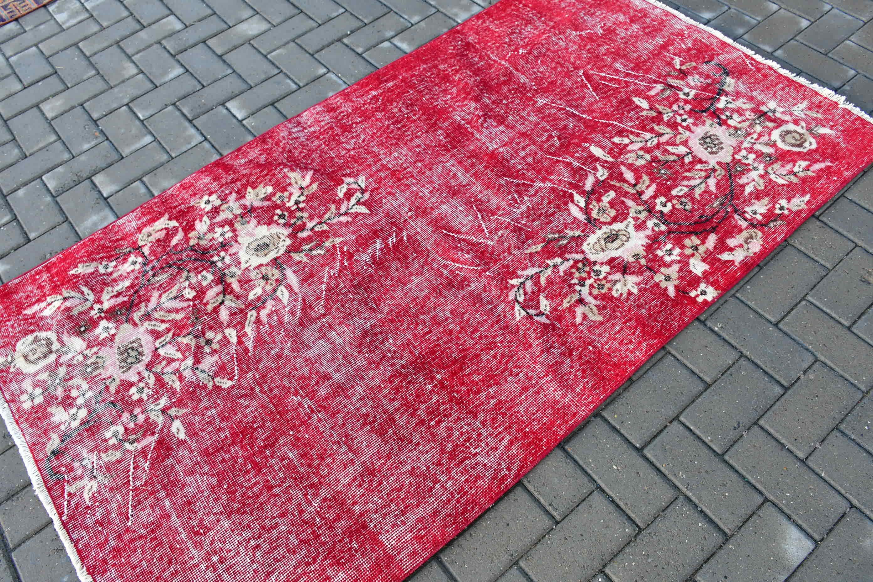 Nomadic Rug, Vintage Rug, Rugs for Entry, Nursery Rug, 3.7x6.4 ft Accent Rugs, Turkish Rug, Red Kitchen Rugs, Anatolian Rugs