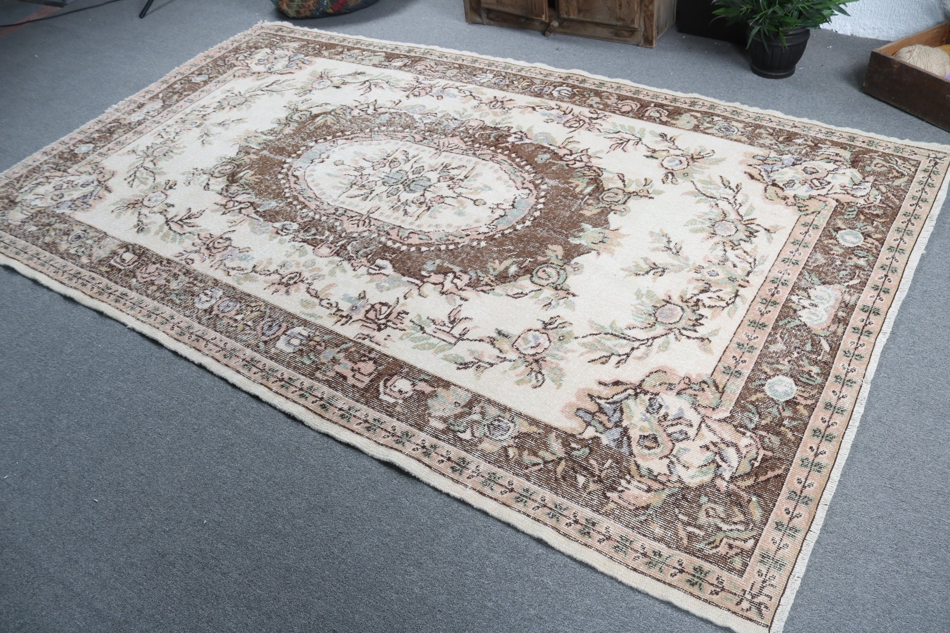 Vintage Rugs, Luxury Rugs, Vintage Decor Rugs, Beige Boho Rug, 5.7x9.7 ft Large Rug, Cool Rug, Turkish Rugs, Large Vintage Rug, Salon Rugs