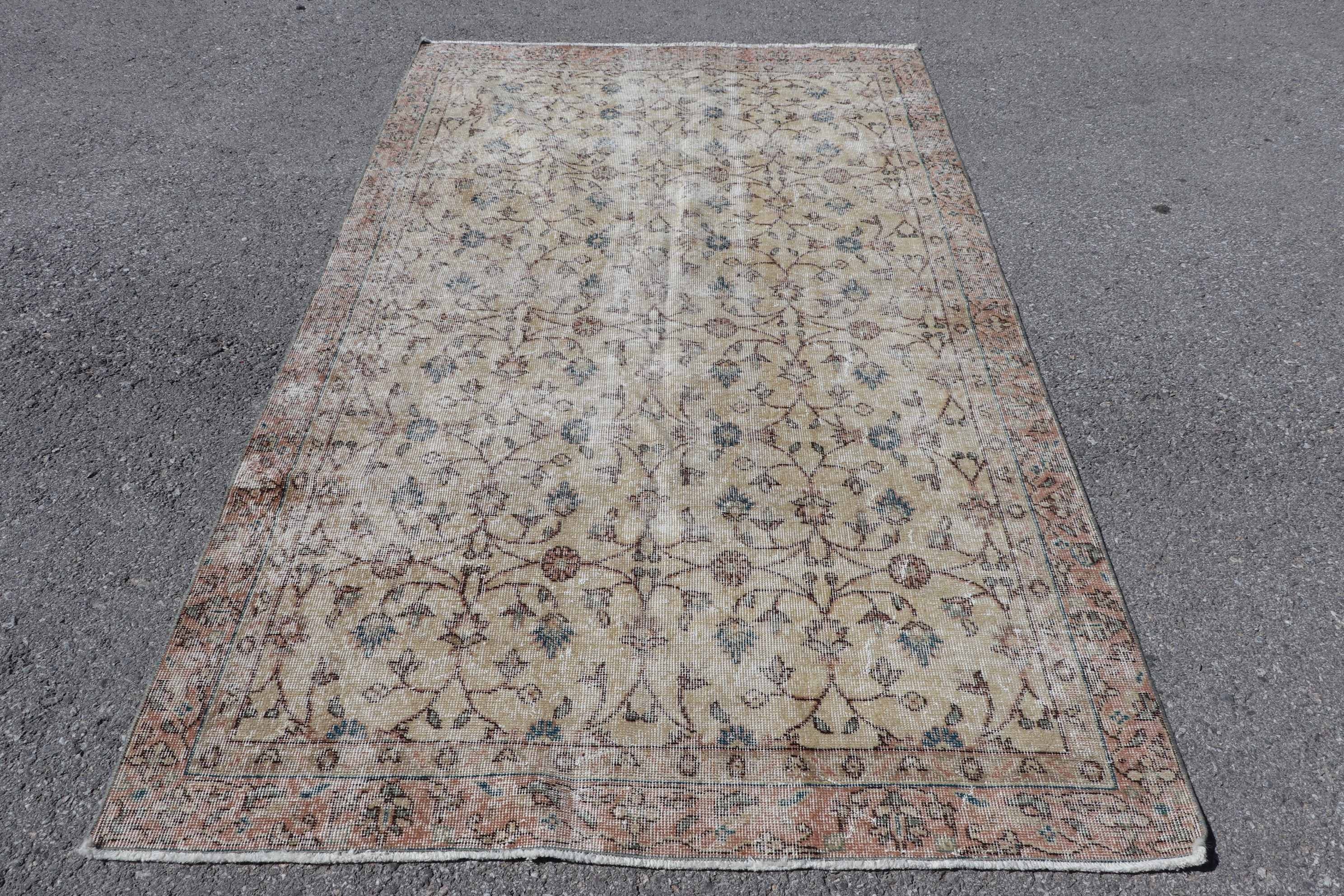 Rugs for Kitchen, Turkish Rug, 4.7x7.9 ft Area Rug, Beige Anatolian Rugs, Home Decor Rugs, Vintage Rug, Living Room Rugs, Antique Rug