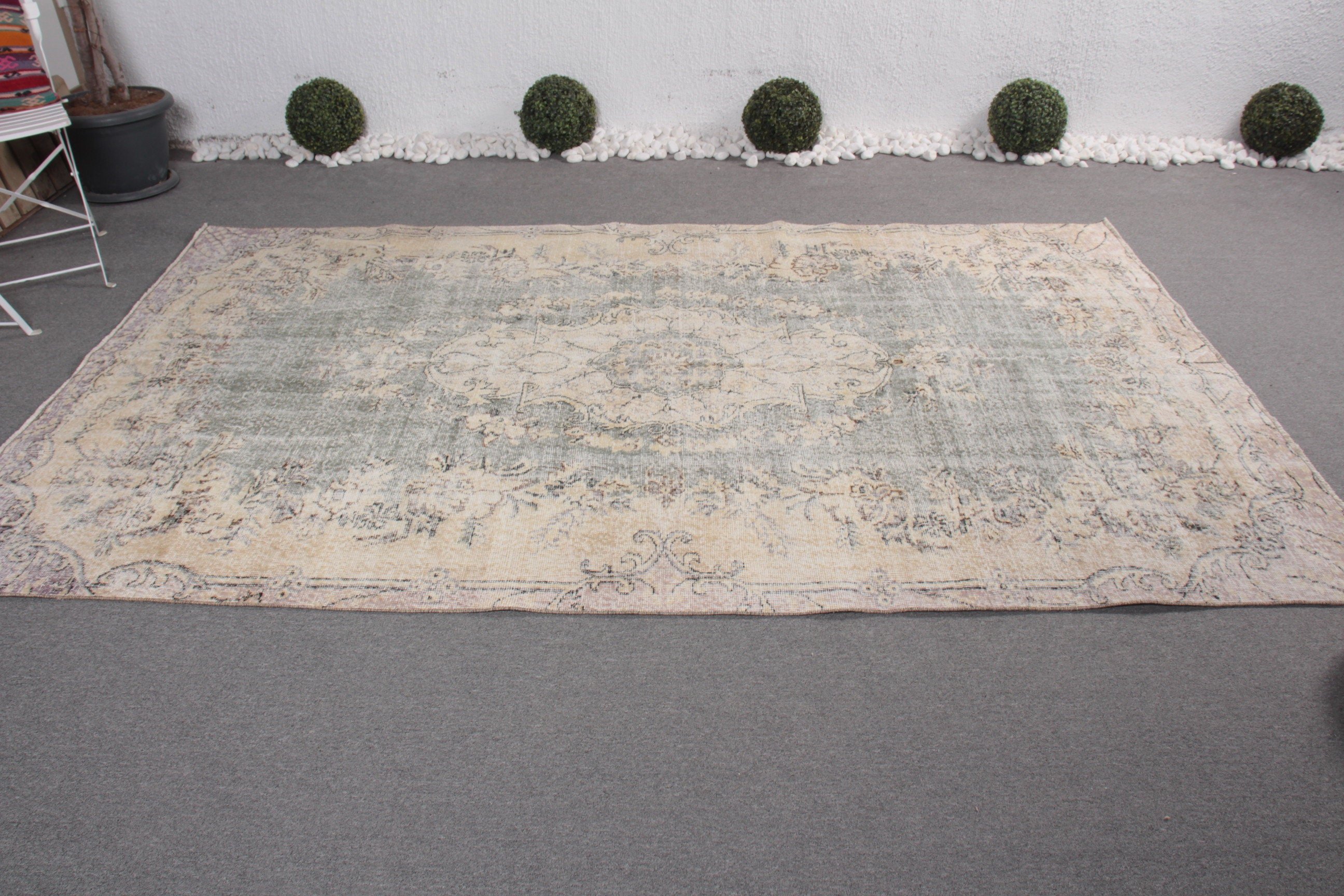 Kitchen Rugs, Beige Oriental Rugs, Living Room Rug, Large Boho Rugs, Vintage Rugs, Turkish Rugs, 5.7x9.2 ft Large Rug