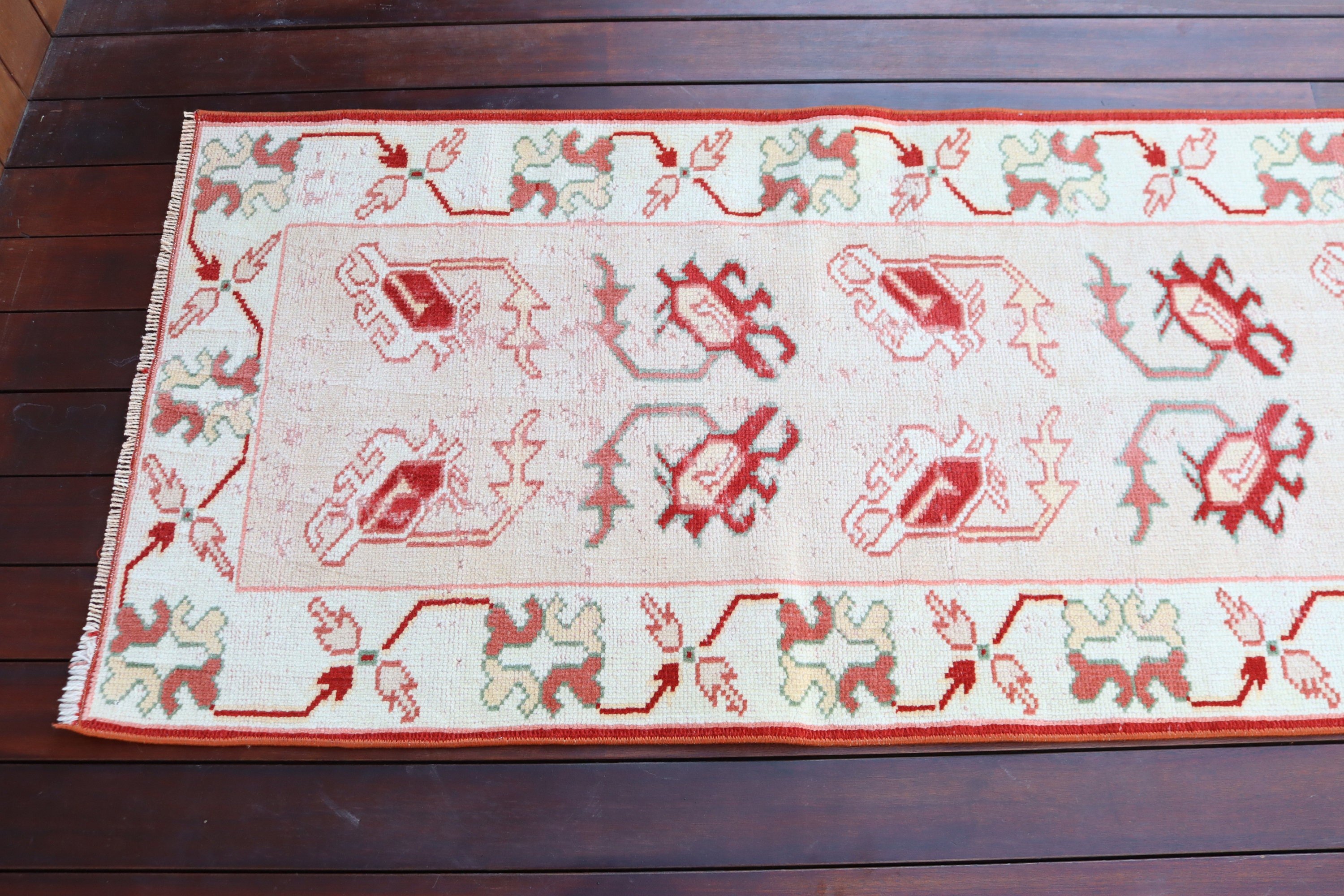 Beni Ourain Runner Halı, Oryantal Halı, Vintage Halılar, 2.3x9.5 ft Runner Halı, Koridor Halıları, Ev Dekor Halısı, Türk Halıları, Bej Yatak Odası Halıları