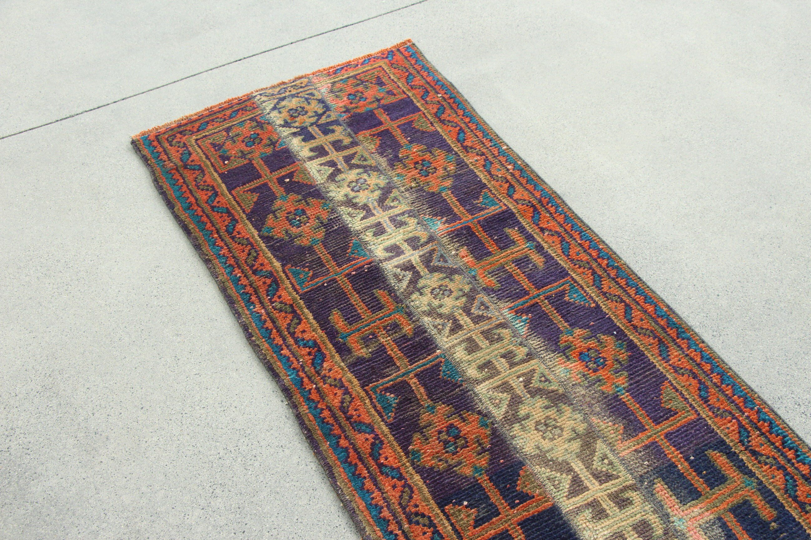 1.9x11.7 ft Runner Rug, Vintage Rugs, Orange Bedroom Rugs, Turkish Rug, Kitchen Rug, Rugs for Kitchen, Corridor Rug, Cool Rug, Floor Rug